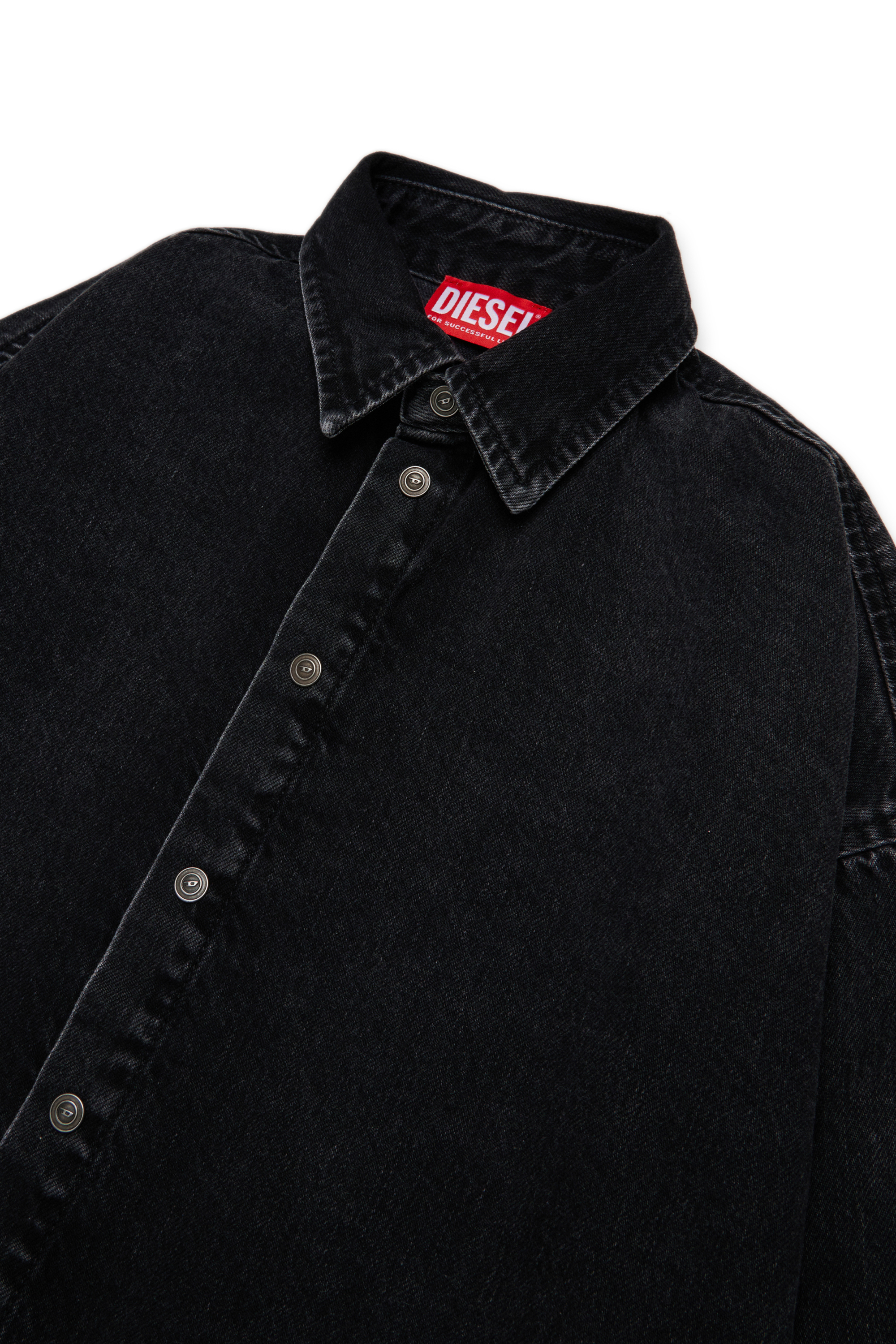 Diesel - CKAMA, Camicia in cotone con logo sul retro Uomo in Nero - 4