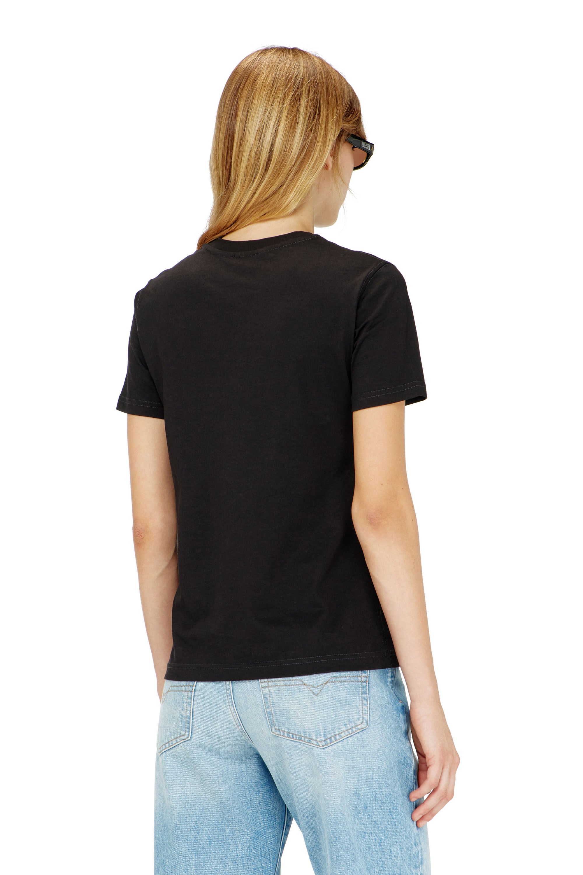 Diesel - T-REG-ZAL-V2, T-shirt in cotone con stampa grafica Donna in Nero - 4
