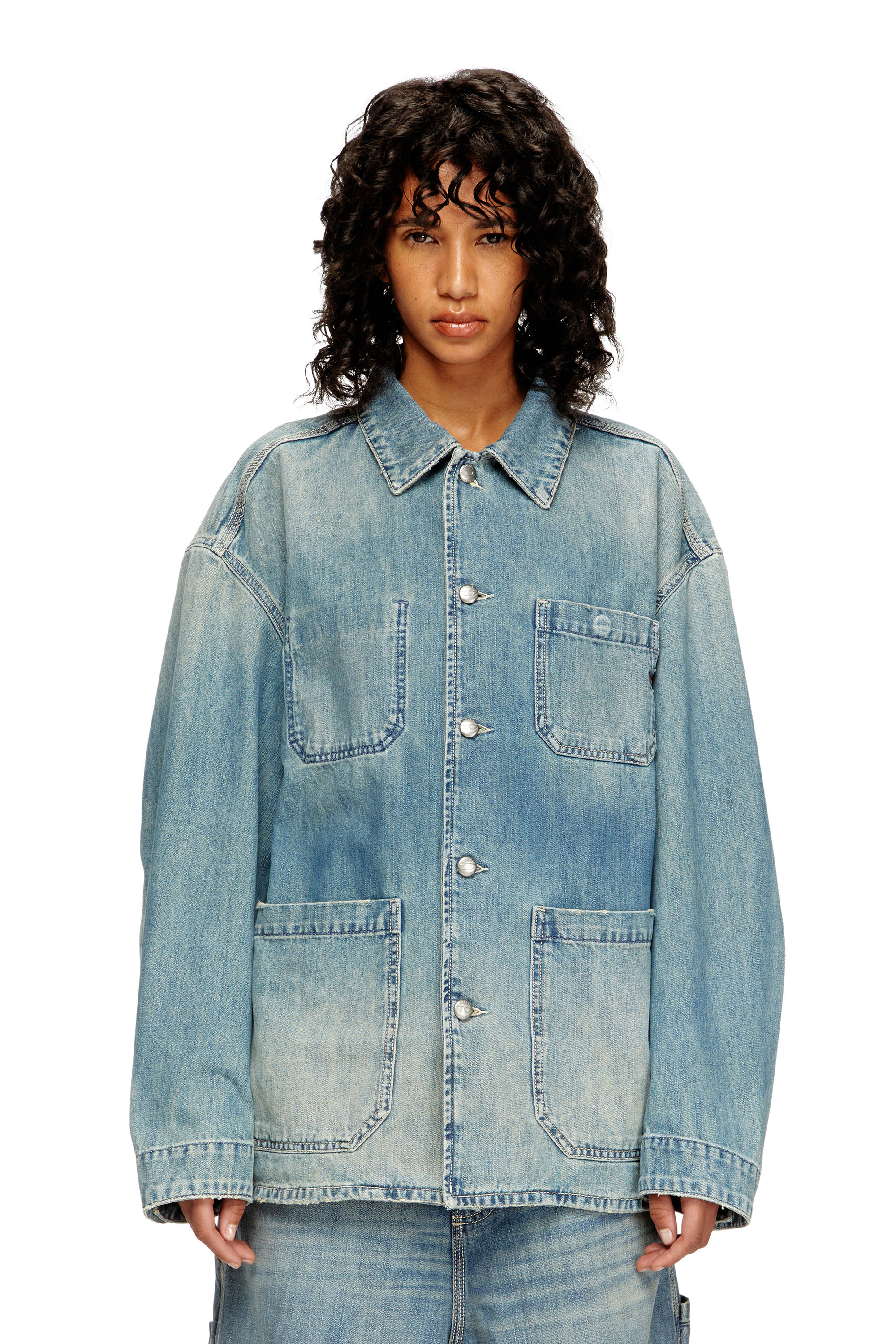 Diesel - D-STACK-U, Giacca in denim utility Unisex in Blu - 1