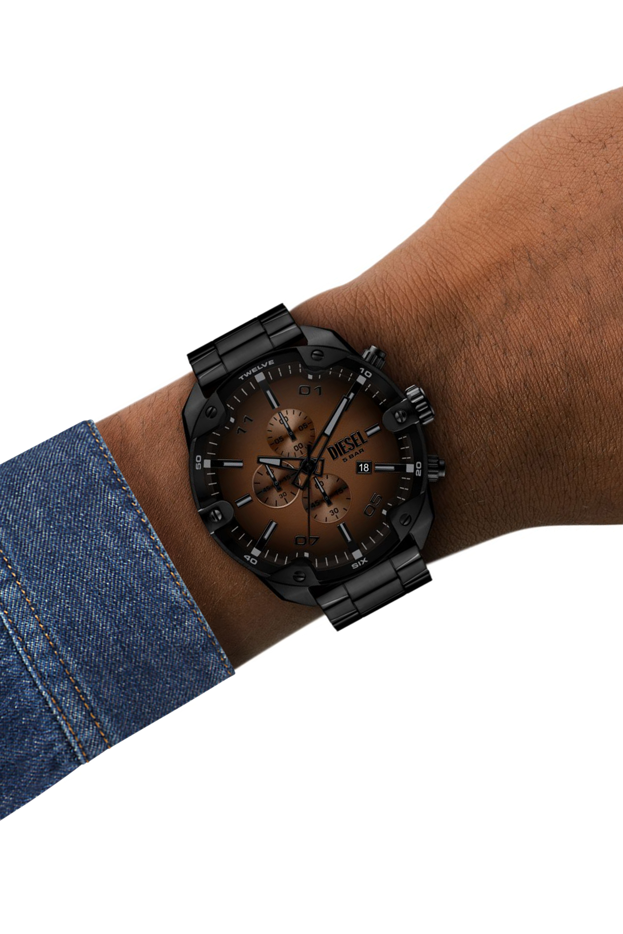 Diesel - DZ4691 WATCH, Orologio Spiked in acciaio inossidabile nero Uomo in Nero - 4