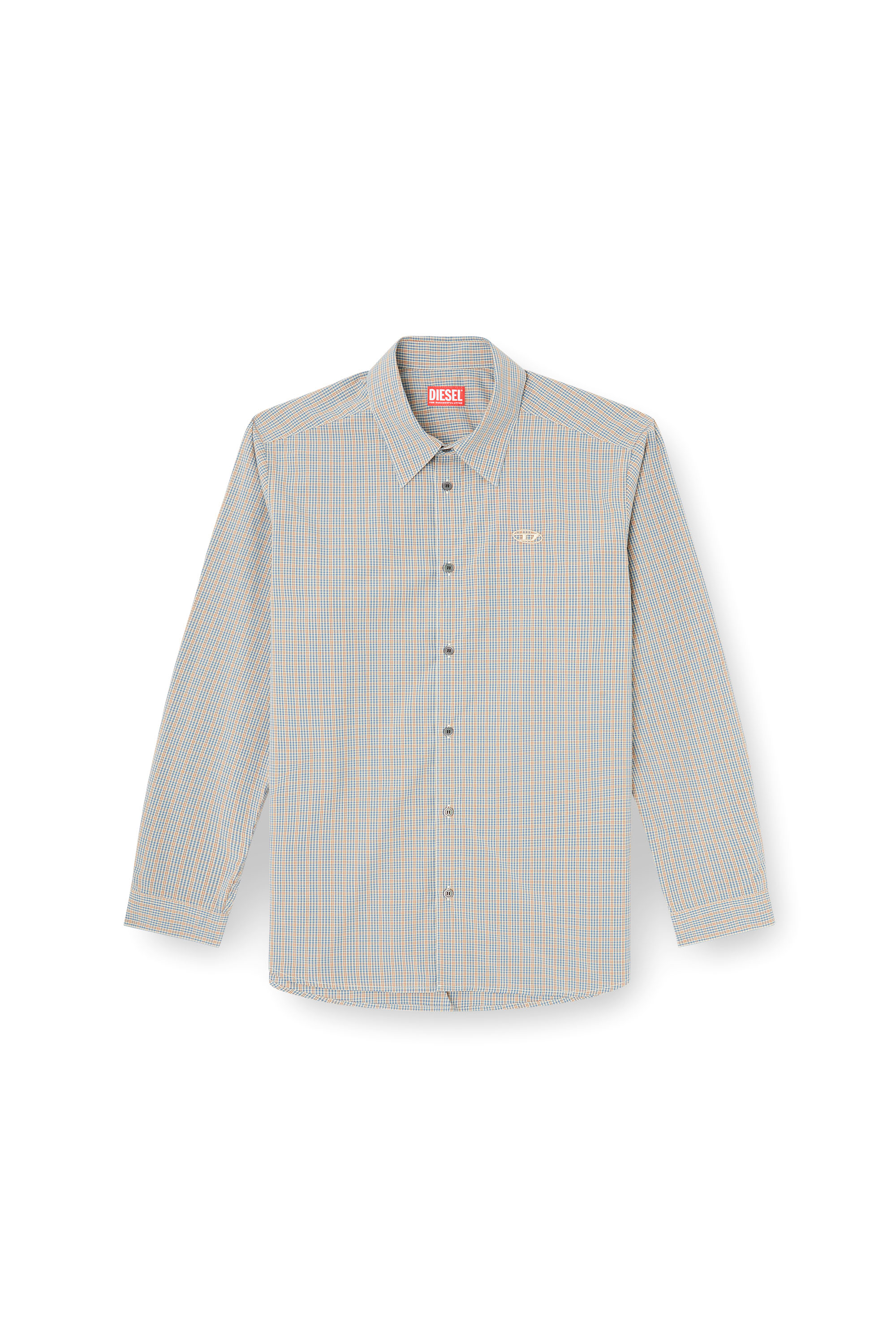 Diesel - S-SIMPLY-DLBV, Camicia a quadretti con Oval D ricamato Uomo in Multicolor - 3