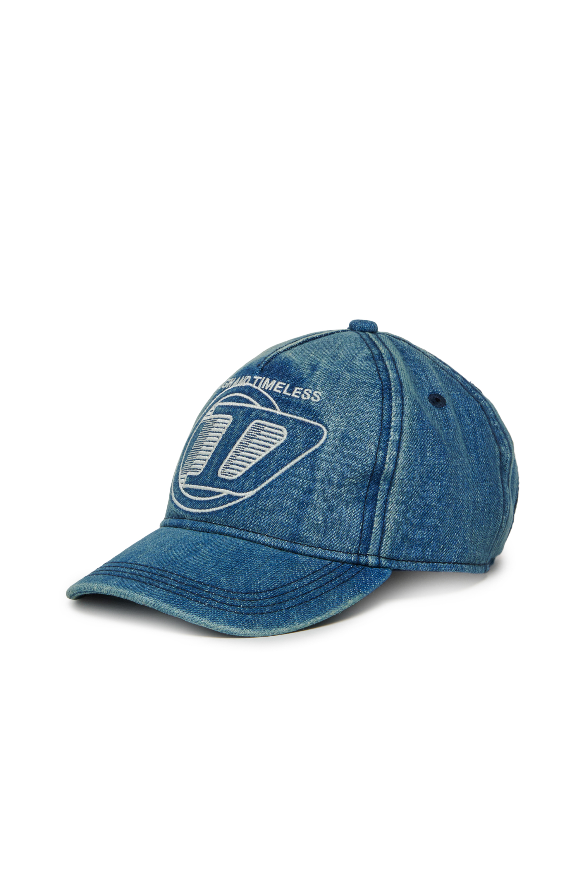 Diesel - FARBIT, Cappellino da baseball in denim con D ricamata Uomo in Blu - 1