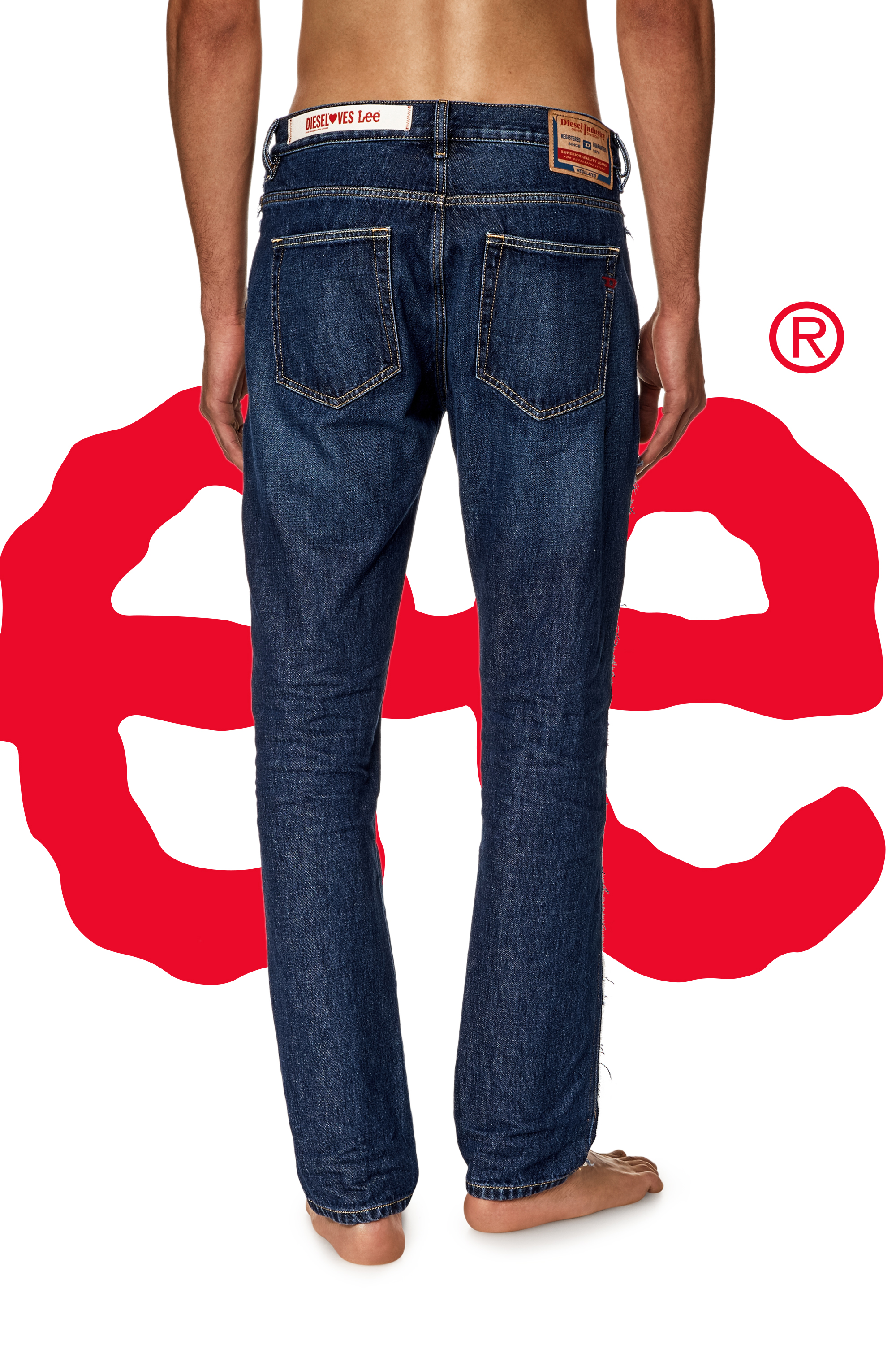 Diesel - Straight Jeans Dieseloves 04 09K47, Blu medio - Image 6