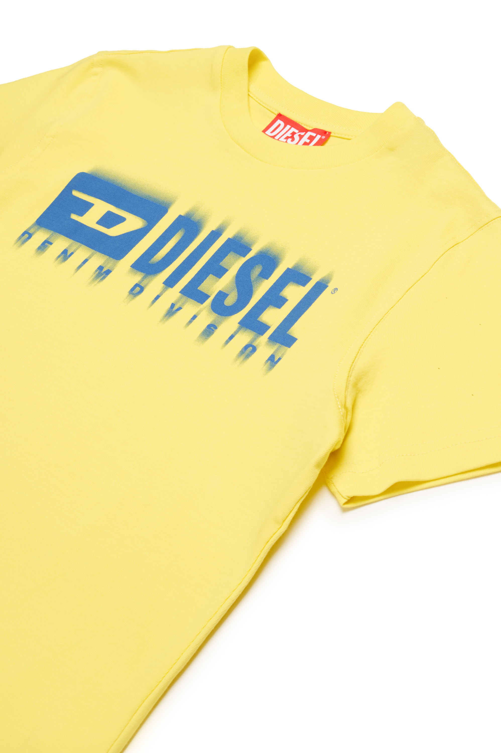 Diesel - TDIEGORL6, T-shirt con logo sbavato Uomo in Giallo - 3