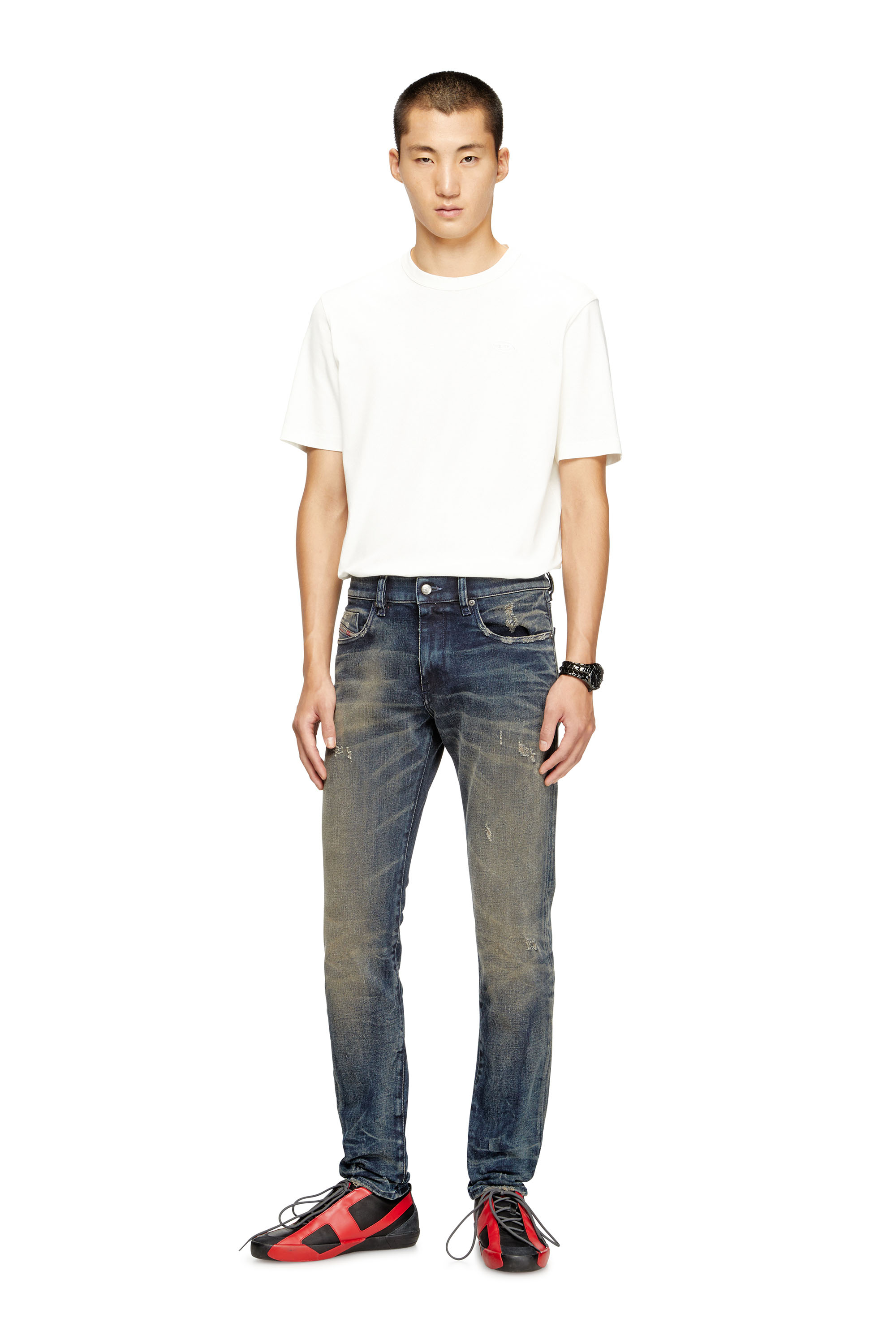 Diesel - Slim Jeans 2019 D-Strukt 09M46 Uomo, Blu Scuro - Image 1