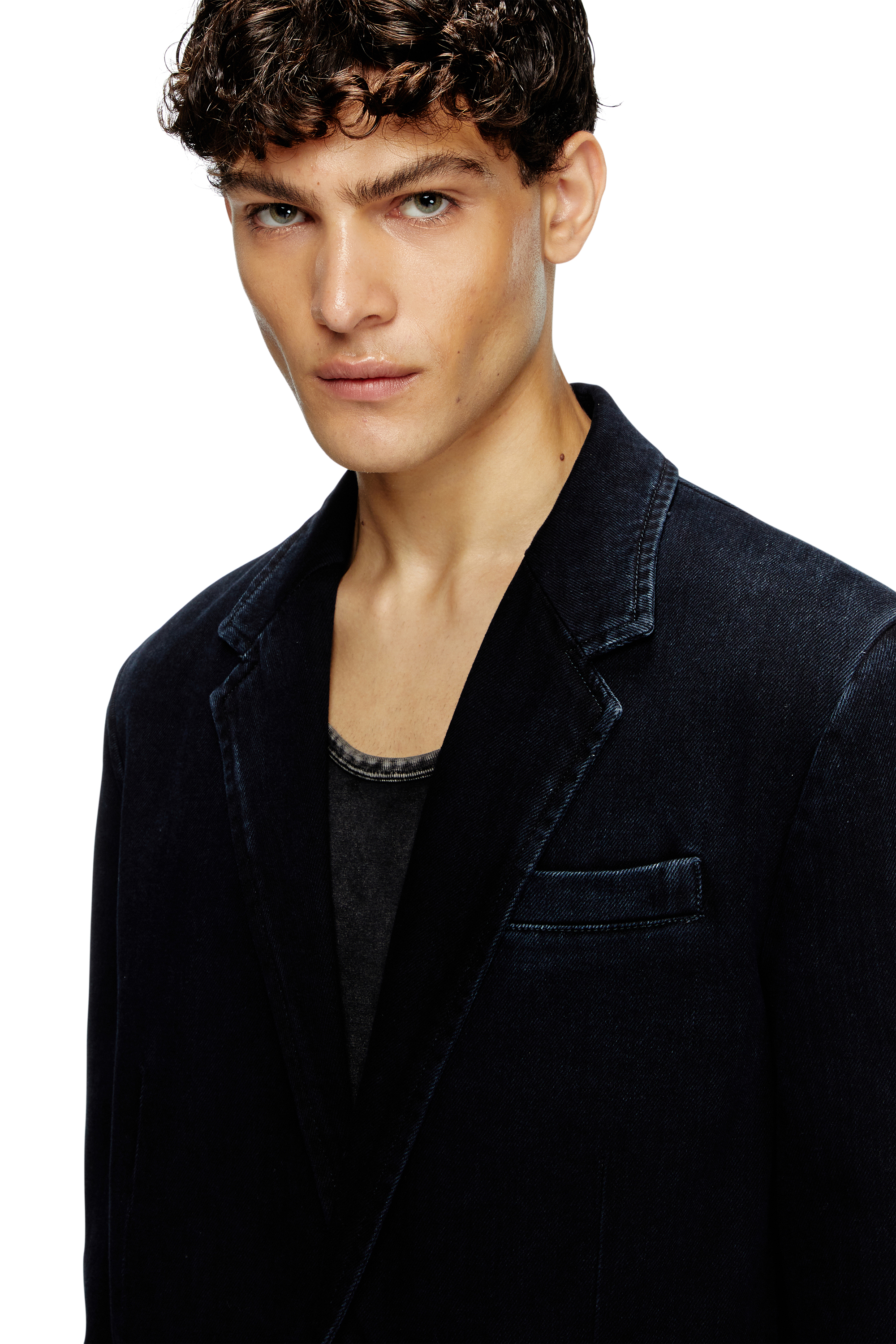 Diesel - D-REGER-D, Unisex's Blazer in lightly treated denim in Dark Blue - 3