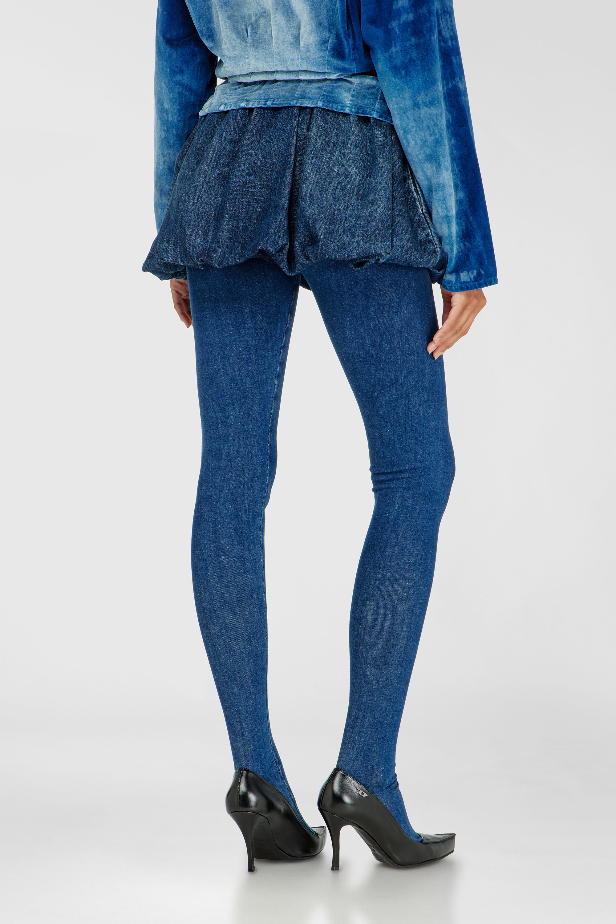 Diesel - DE-MUJ-FSJ2, Gonna corta a palloncino in denim Donna in Blu - 4
