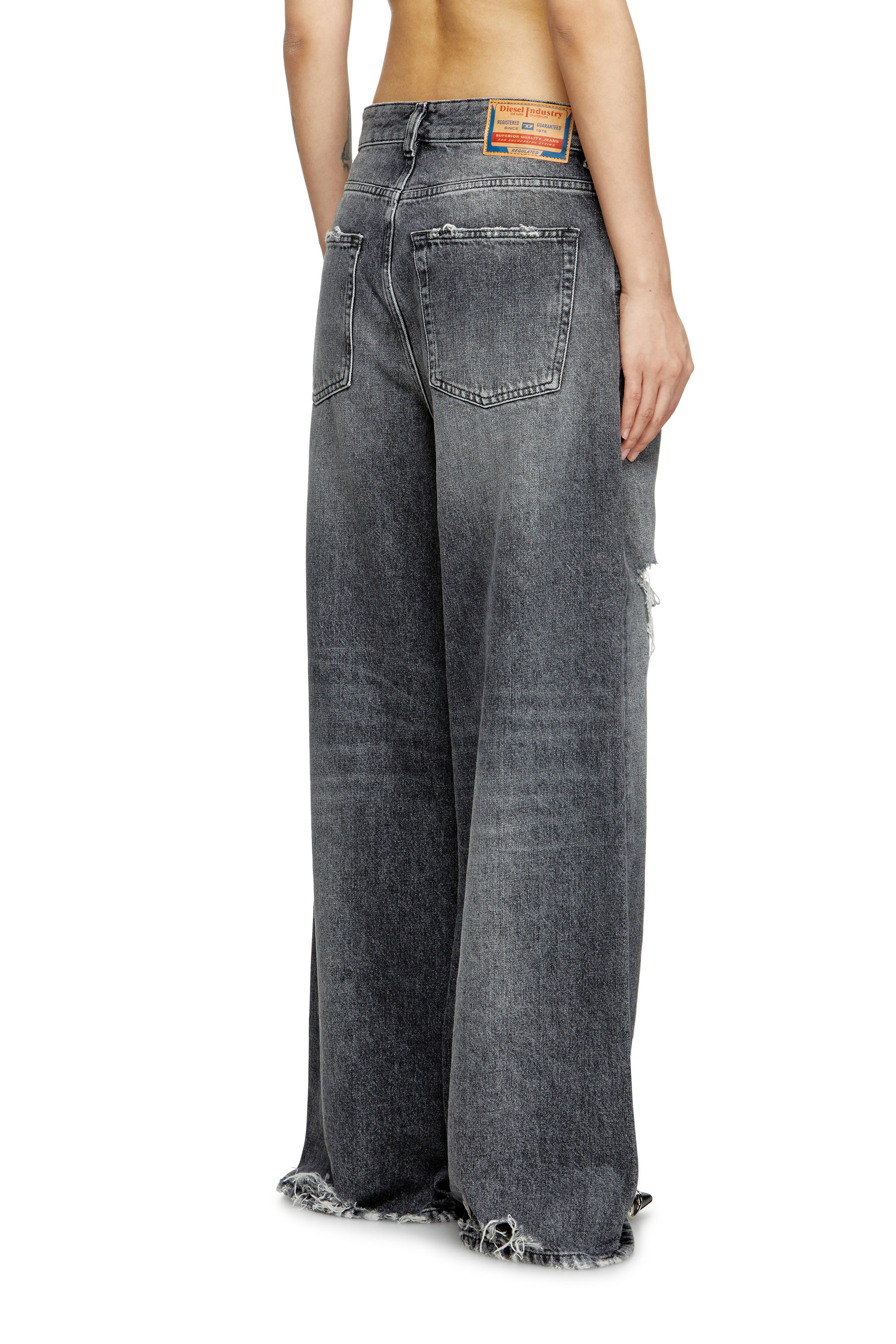 Diesel - Relaxed Jeans 1996 D-Sire 007X4 Donna, Nero/Grigio scuro - Image 4