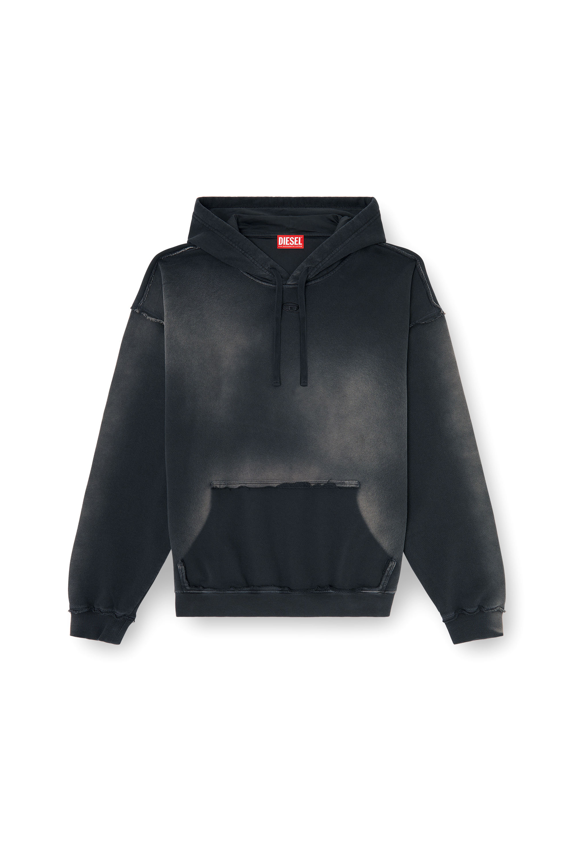 Diesel - S-POCK-HOOD, Hoodie in cotone faded con dettagli sfrangiati Uomo in ToBeDefined - 2