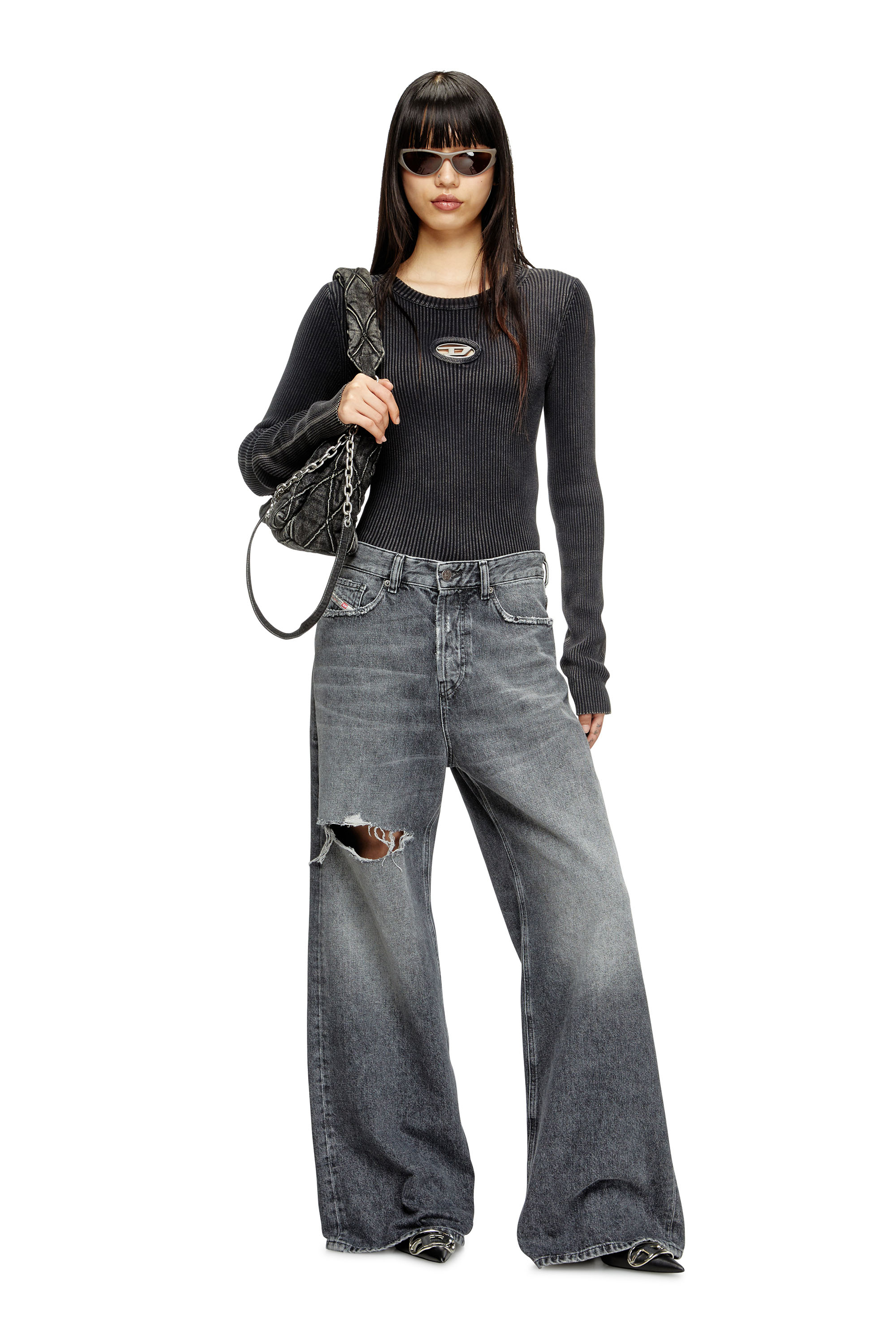 Diesel - Relaxed Jeans 1996 D-Sire 007X4 Donna, Nero/Grigio scuro - Image 2