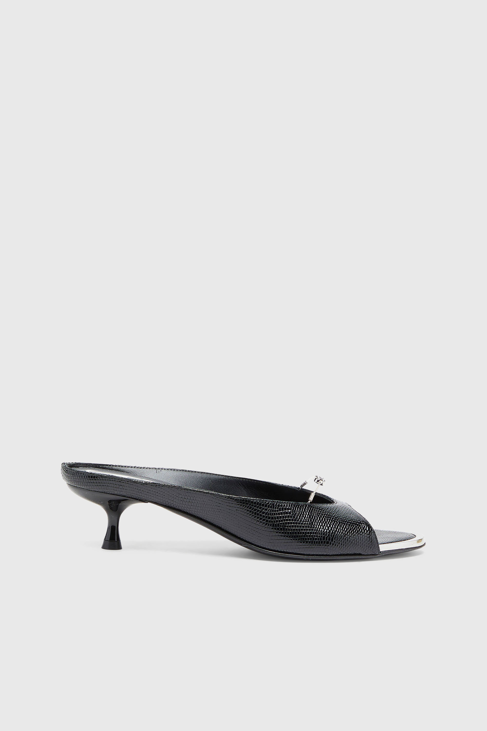 Diesel - D-DIAM'S-SA-40, D-Diam's - Mule in pelle con Oval D sospeso Donna in Nero - 1