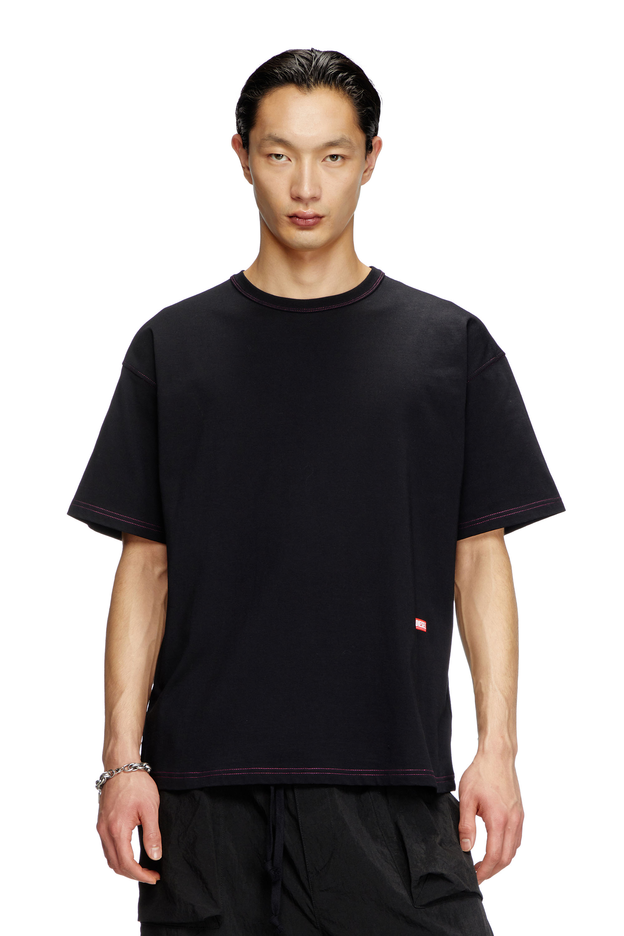 Diesel - T-BOXT-R18, T-shirt con stampa mela Uomo in Nero - 1