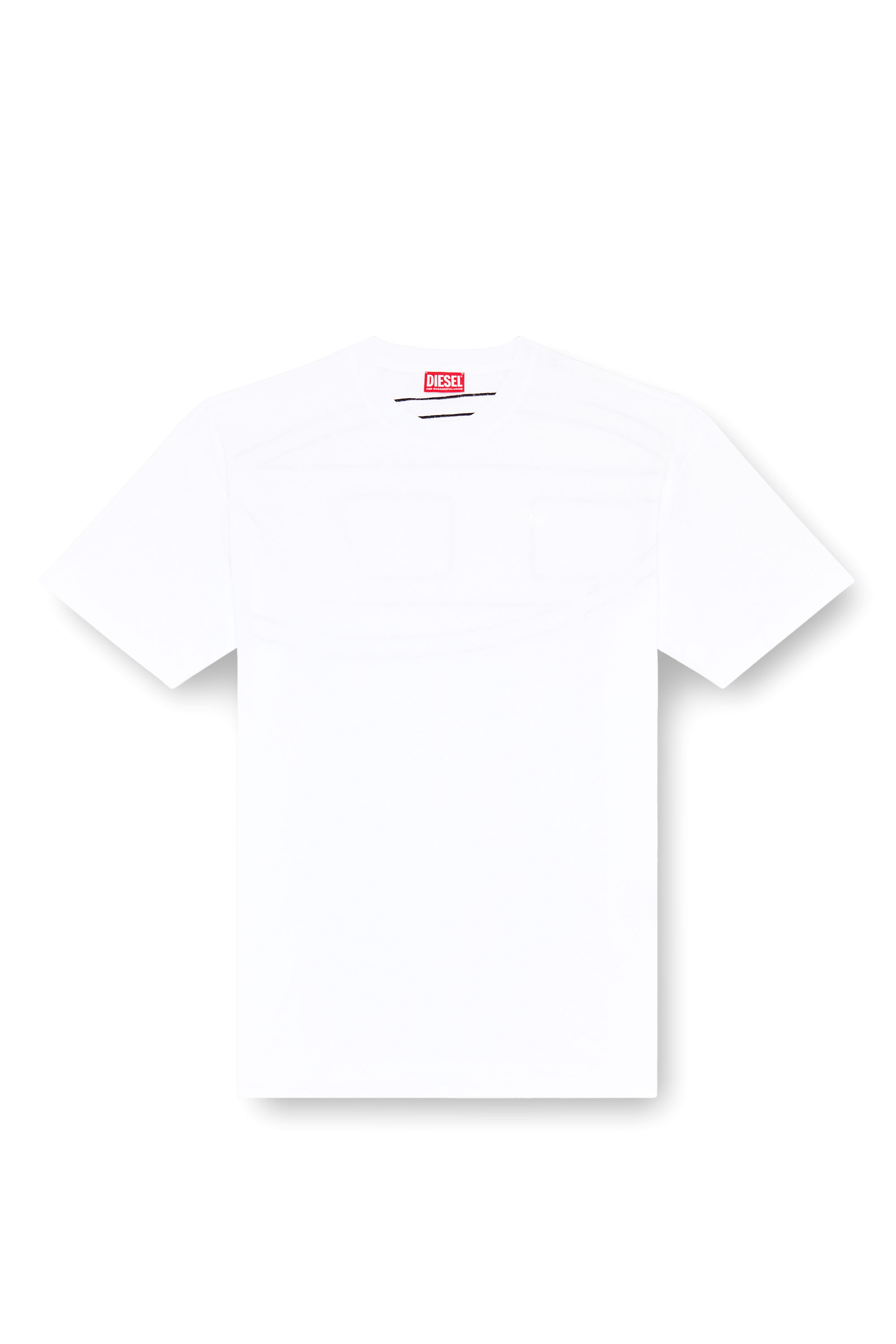 Diesel - T-BOGGY-MEGOVAL-D, T-shirt con maxi-ricamo oval D Uomo in Bianco - 2