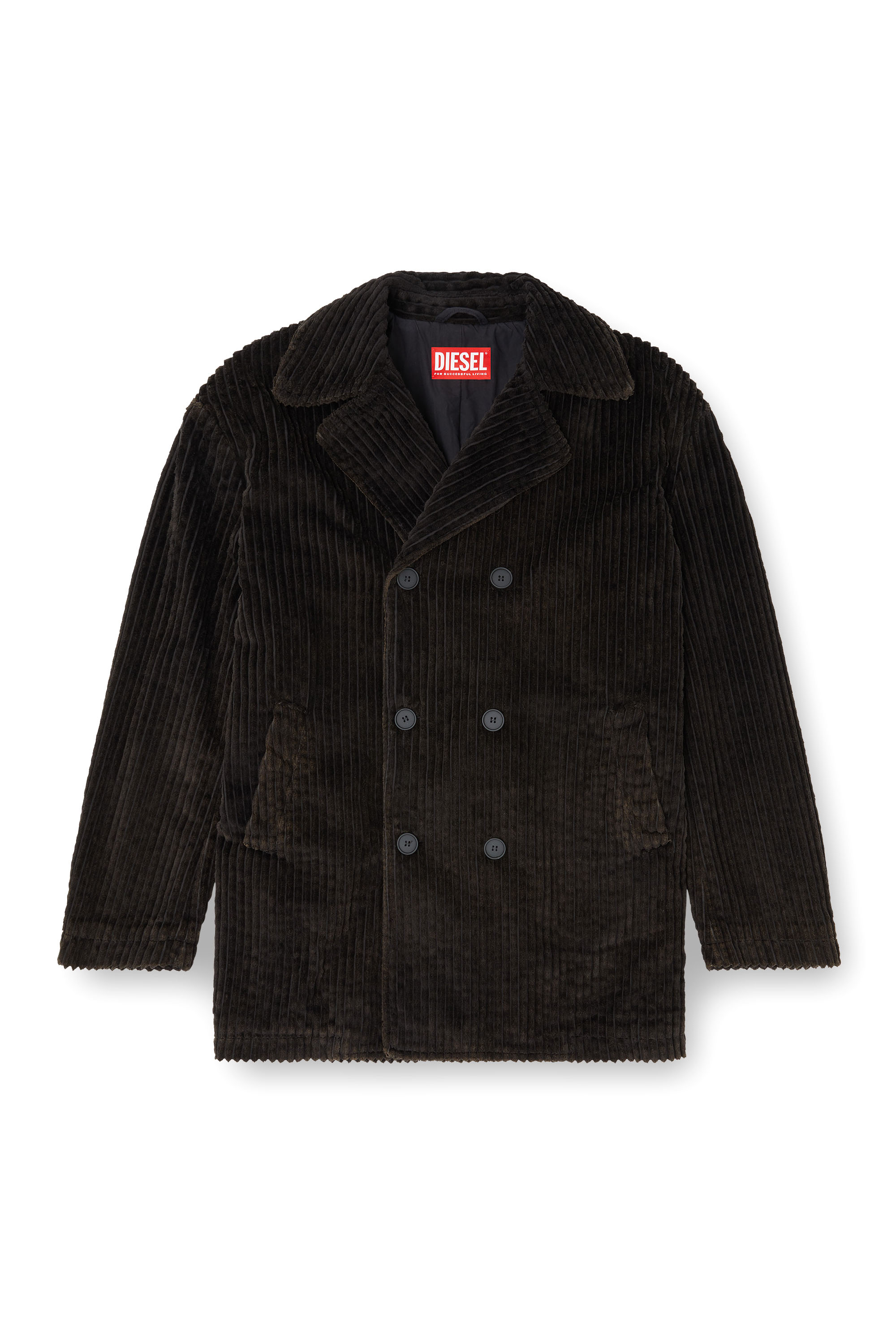 Diesel - W-OTIS, Peacoat in velluto a coste trattato Uomo in Marrone - 2