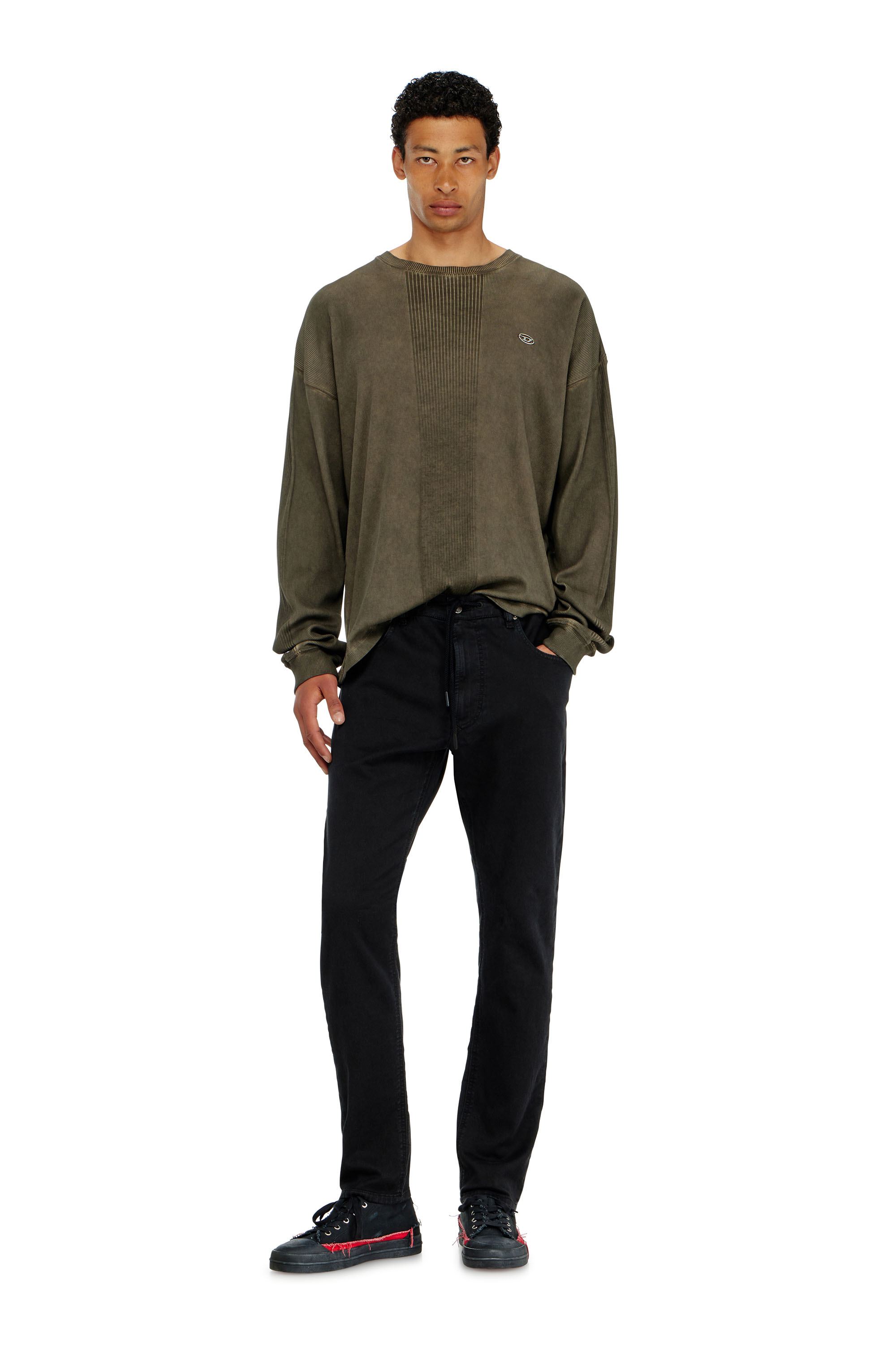 Diesel - Regular 2032 D-Krooley Joggjeans&reg; 068NH Uomo, Nero/Grigio scuro - Image 1