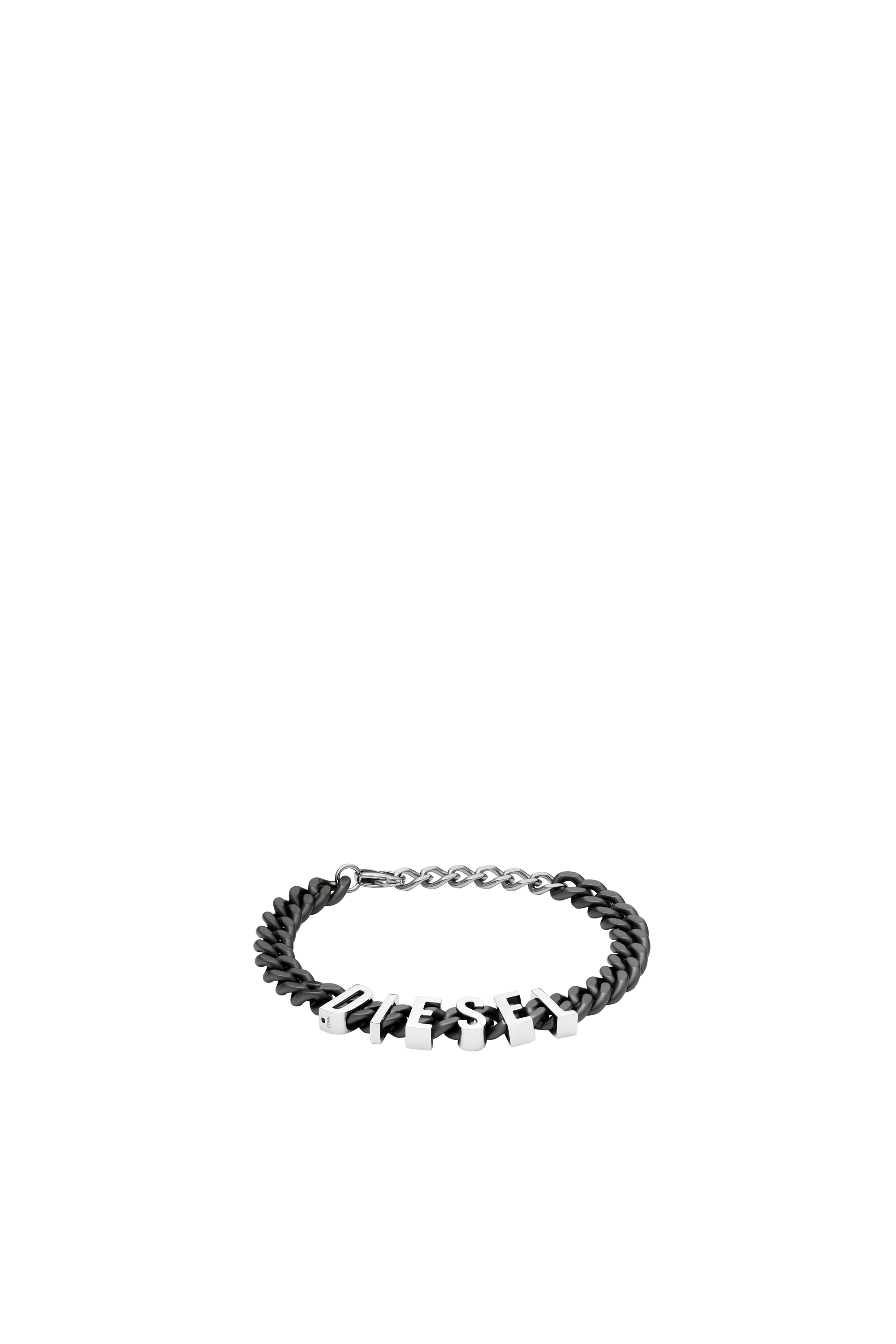 Diesel - DX1486, Unisex Two-Tone stainless steel chain bracelet in Black - Image 1