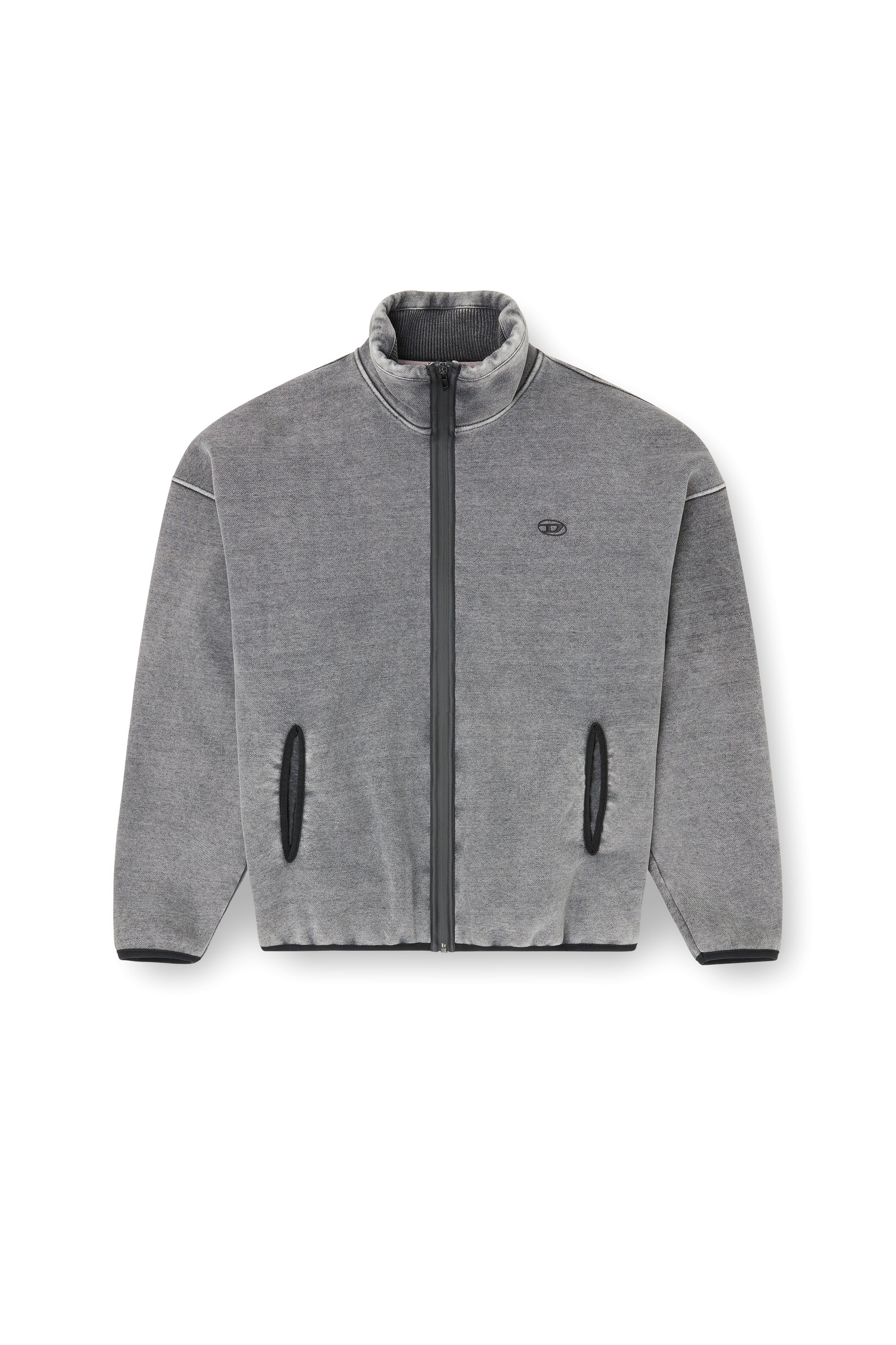 Diesel - S-BATY-NEW, Felpa con chiusura a zip e rivestimento interno Uomo in Grigio - 2