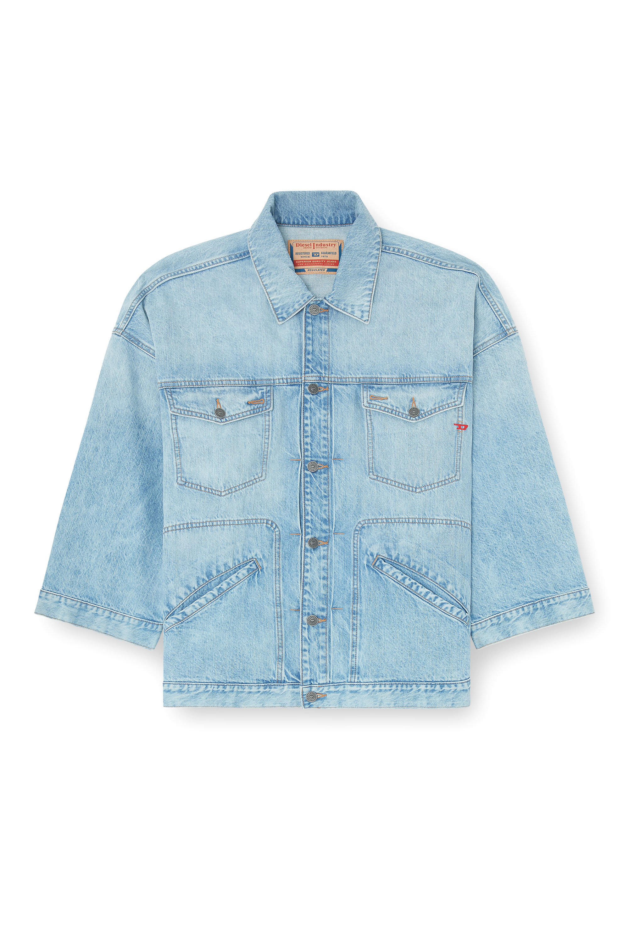 Diesel - DE-LIN, Giacca workwear in denim oversized Donna in Blu - 3