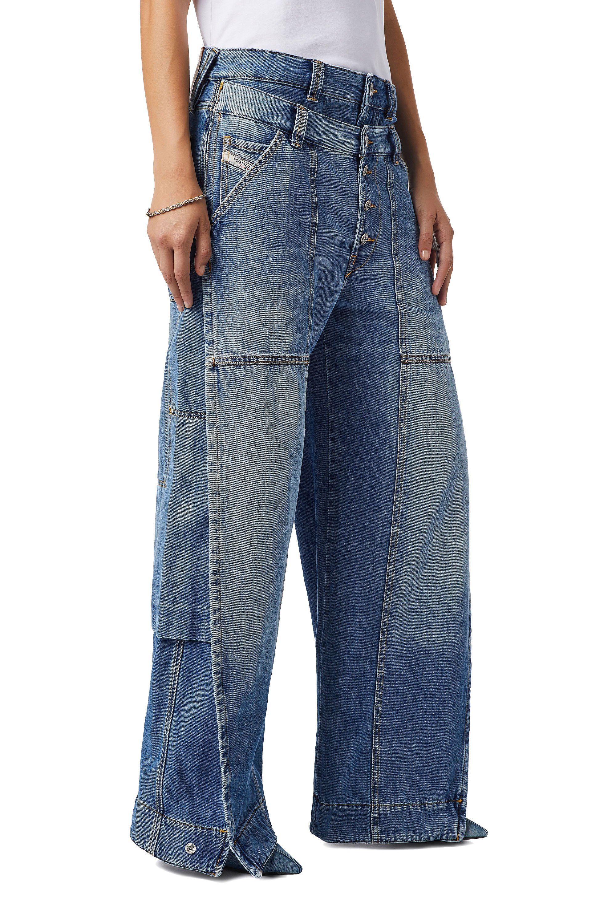Diesel - D-Laly 0AFAM Bootcut and Flare Jeans, Blu medio - Image 4