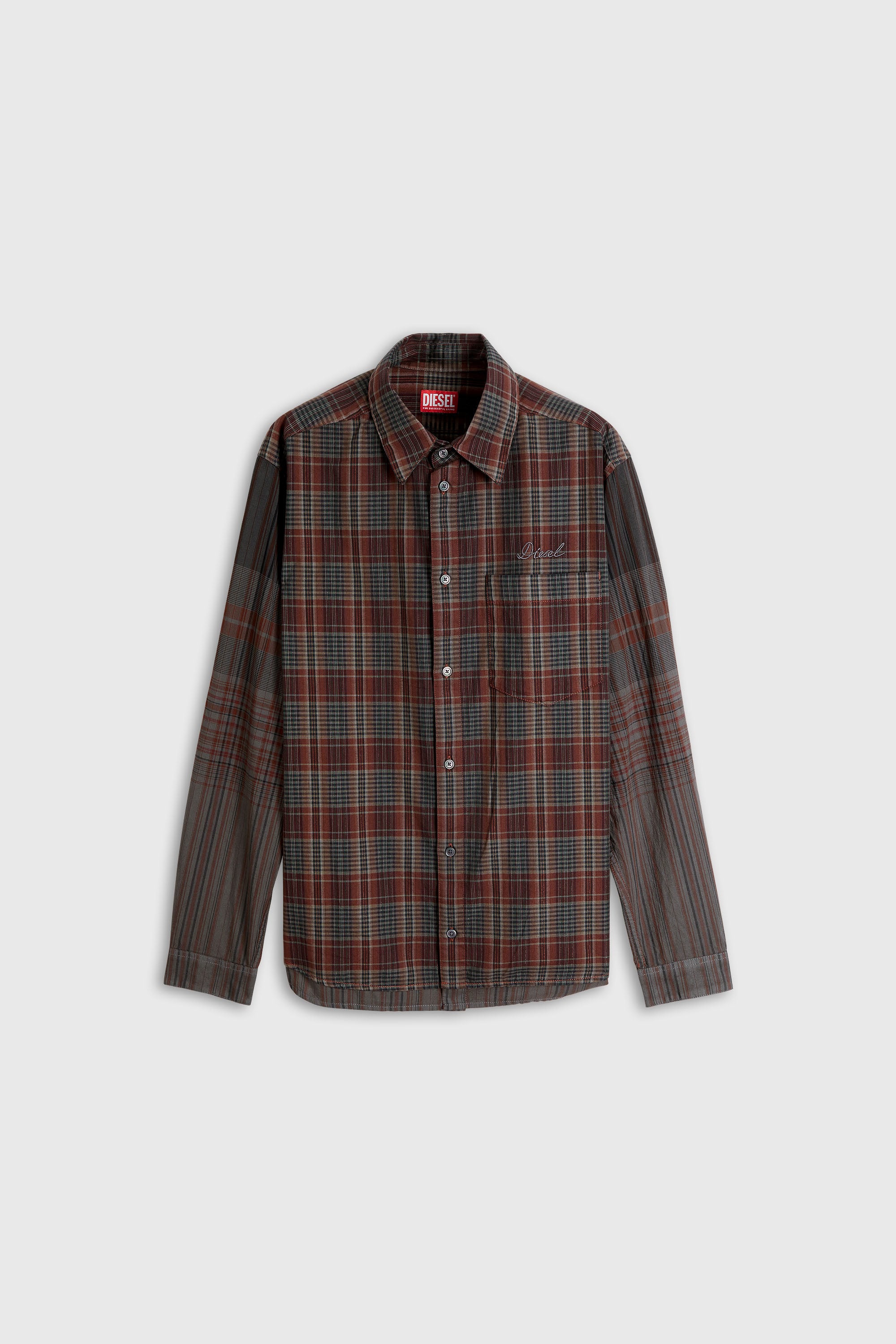 Diesel - S-TEN, Camicia in flanella a quadri metallizzati Uomo in Multicolor - 2