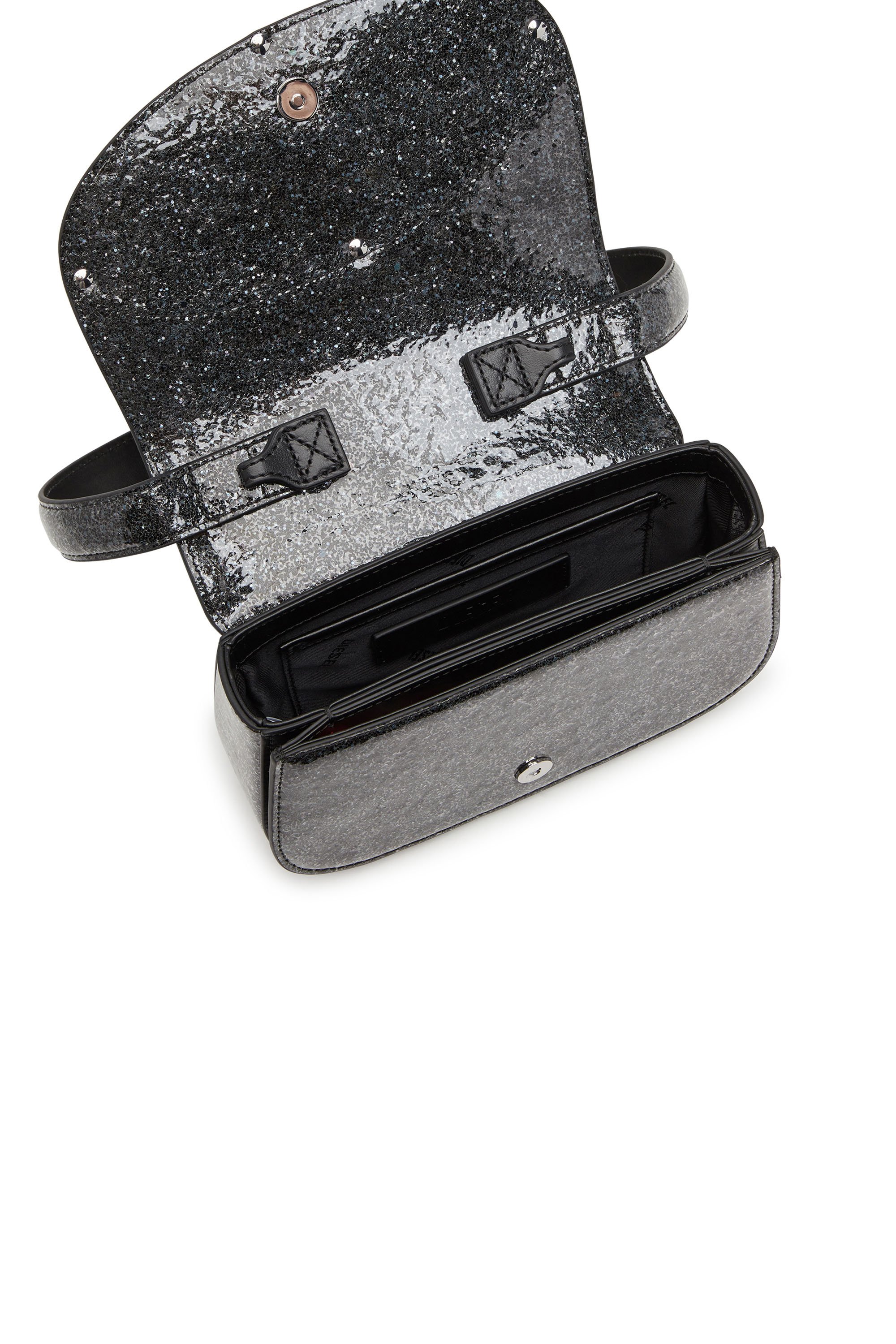 Diesel - 1DR, 1DR-Iconica borsa a spalla con macro glitter Donna in Nero - 4