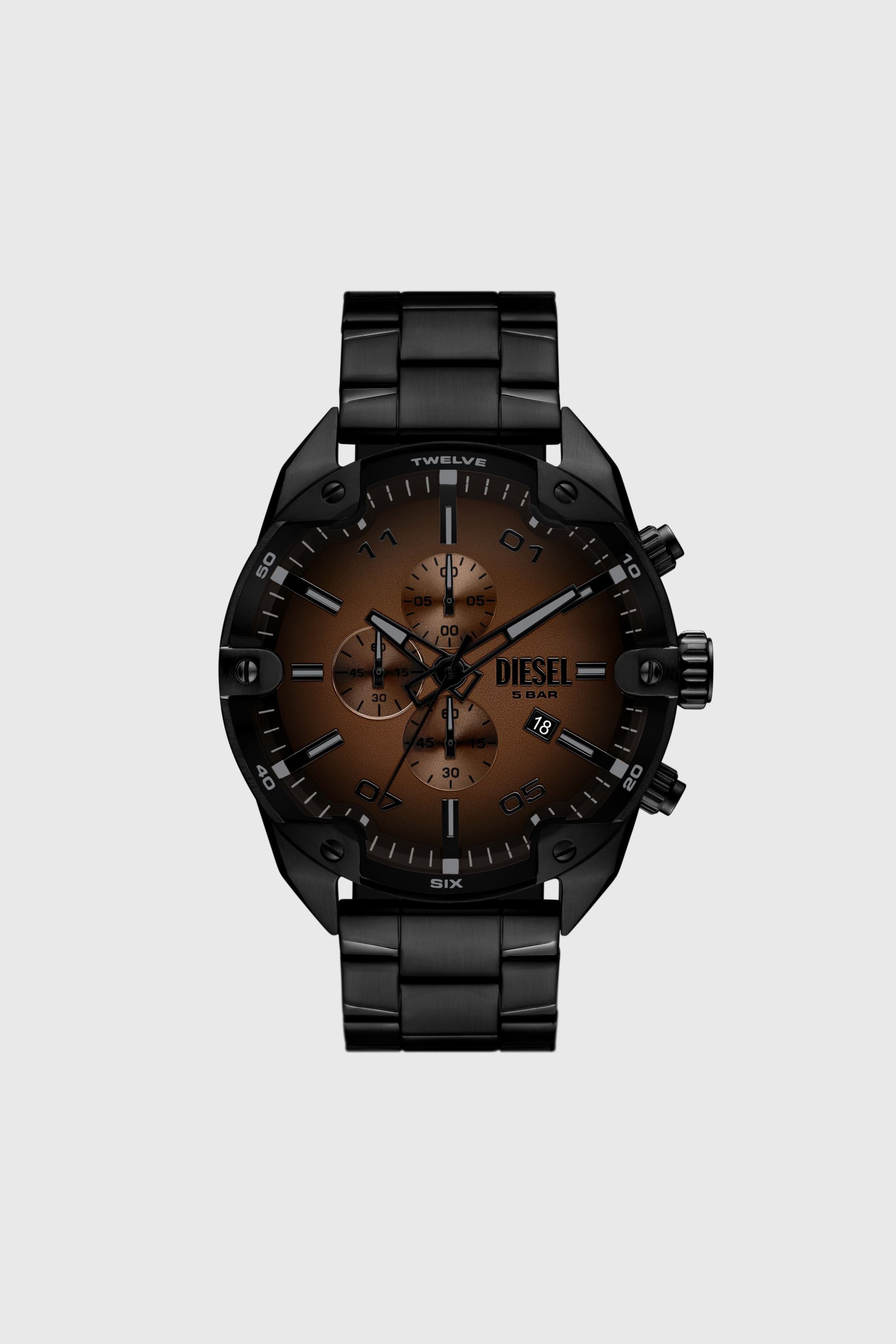 Diesel - DZ4691 WATCH, Orologio Spiked in acciaio inossidabile nero Uomo in Nero - 1