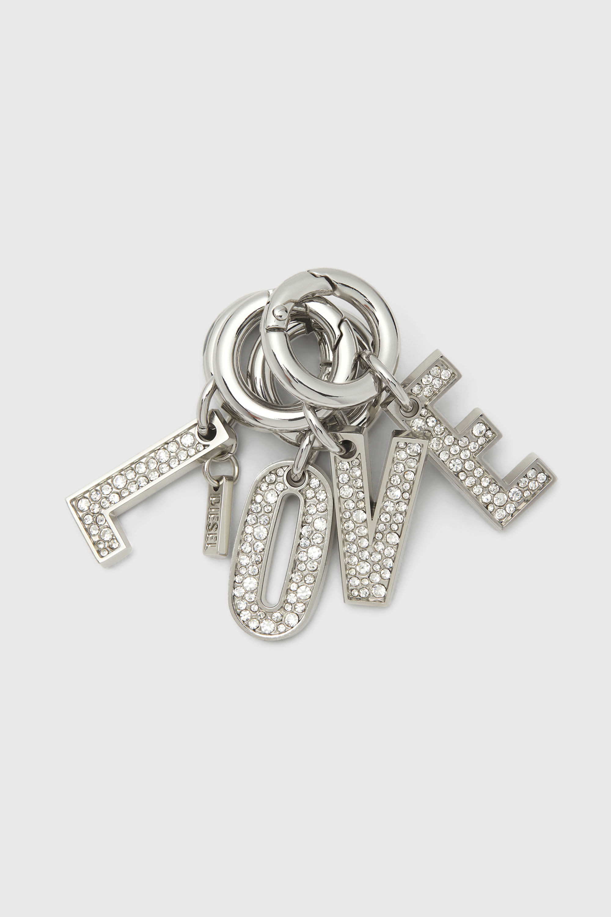 Diesel - CHARM-LOVE, Charms in metallo con lettering LOVE Donna in Argento - 1