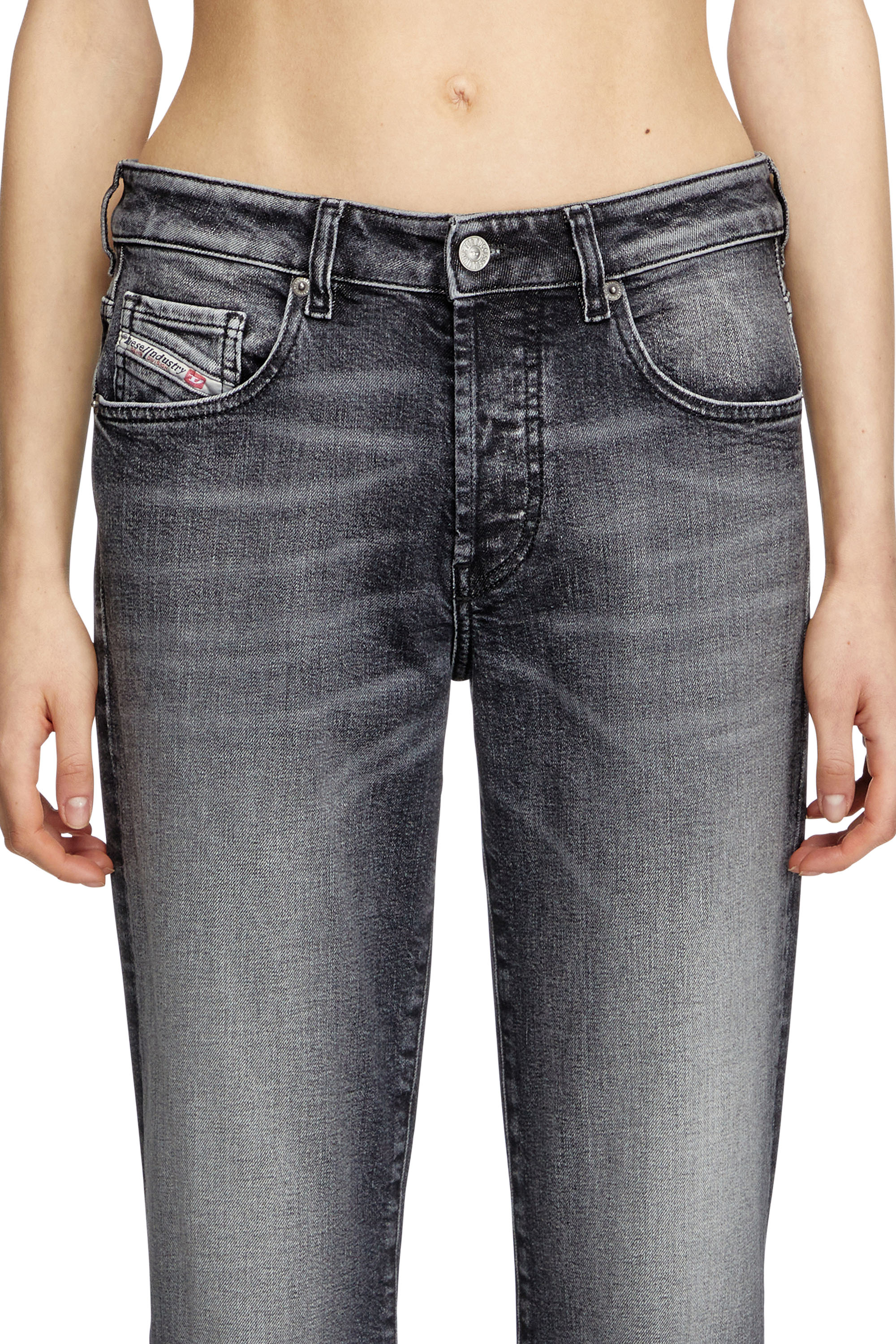 Diesel - Regular Jeans 1989 D-Mine 09L53 Donna, Nero/Grigio scuro - Image 5