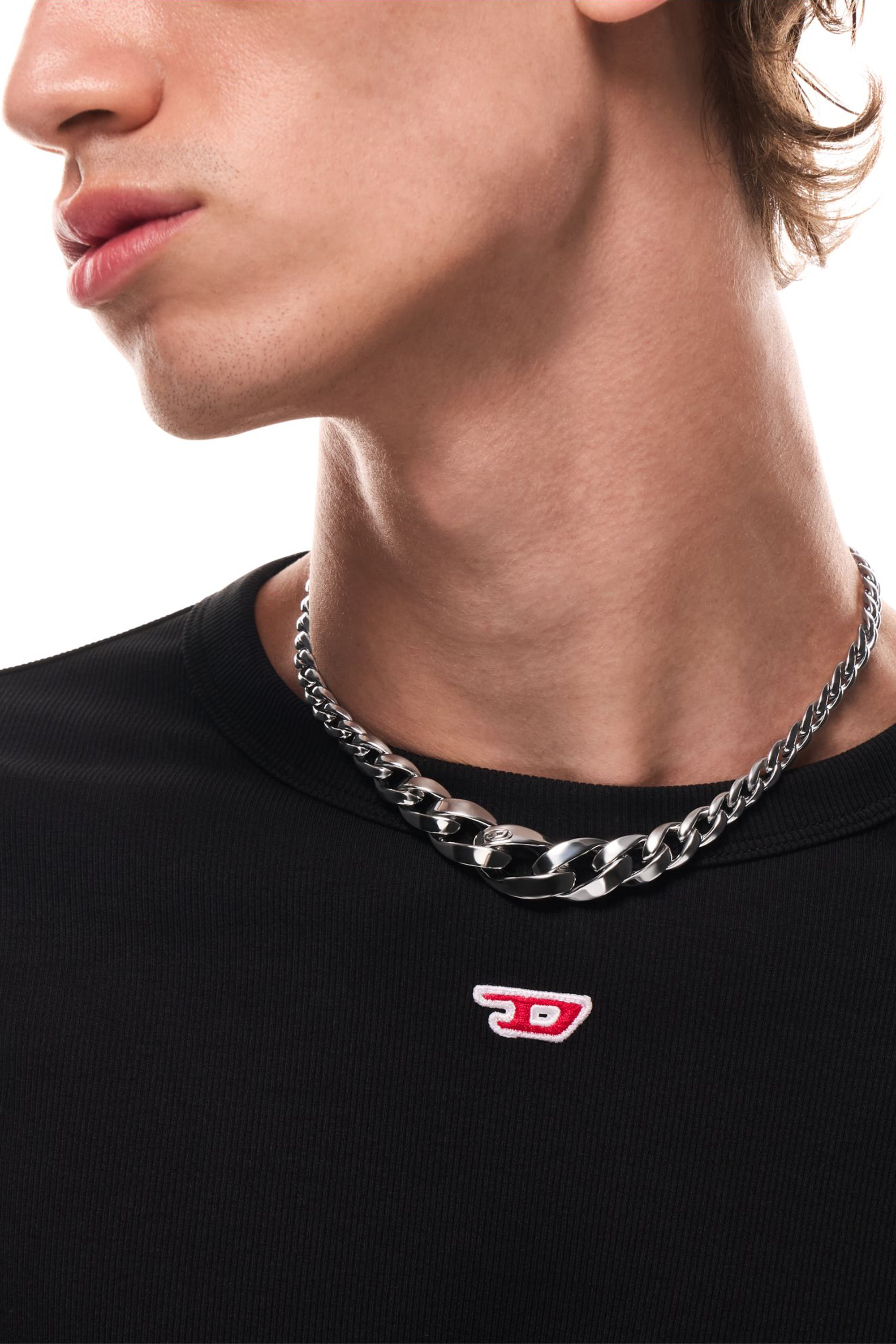 Diesel - DX1720040, Collana a catena in acciaio inox Unisex in Argento - 4