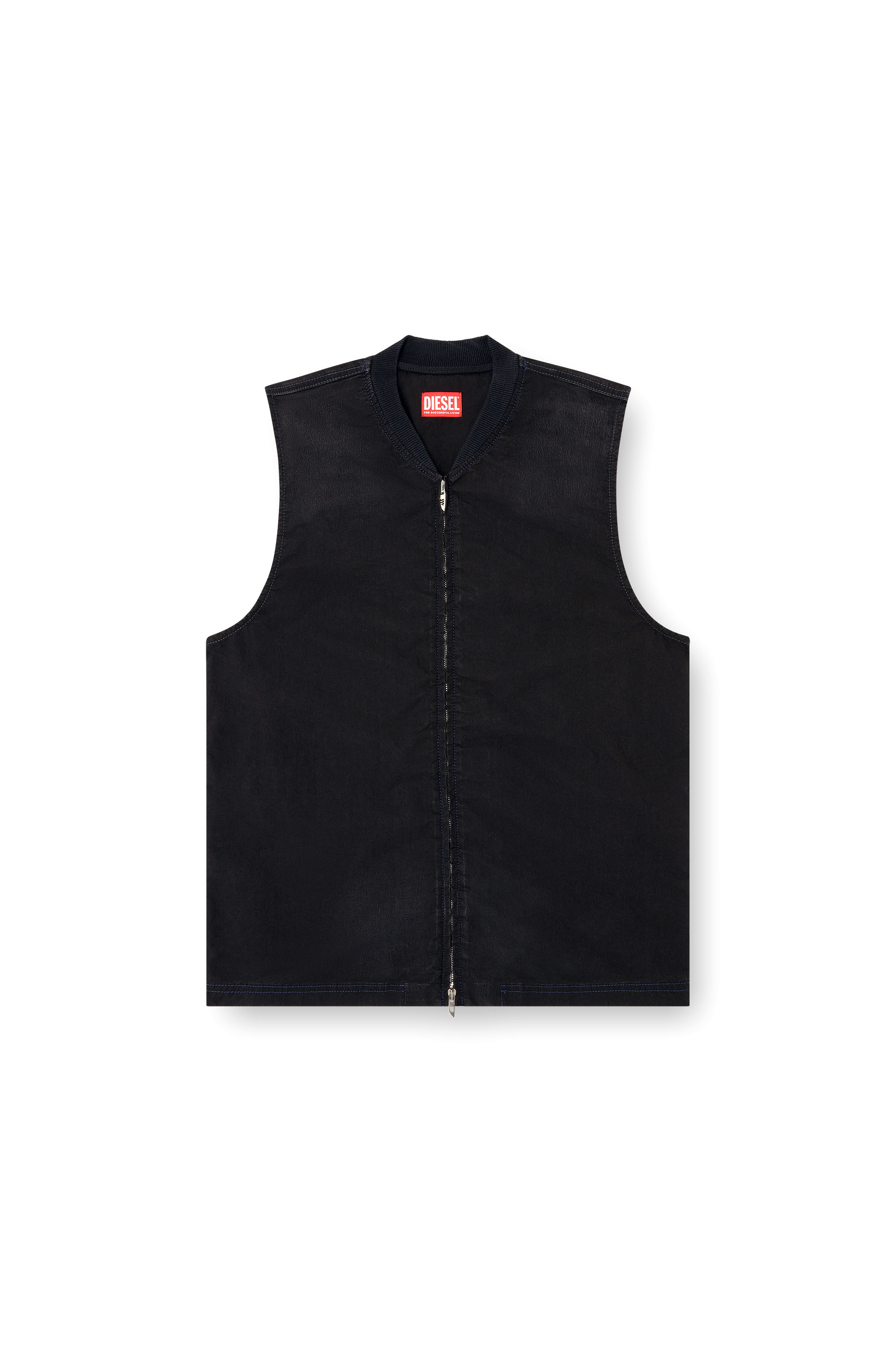 Diesel - D-SUND-D-N JOGG, Gilet senza maniche in JoggJeans tecnico Unisex in Nero - 3