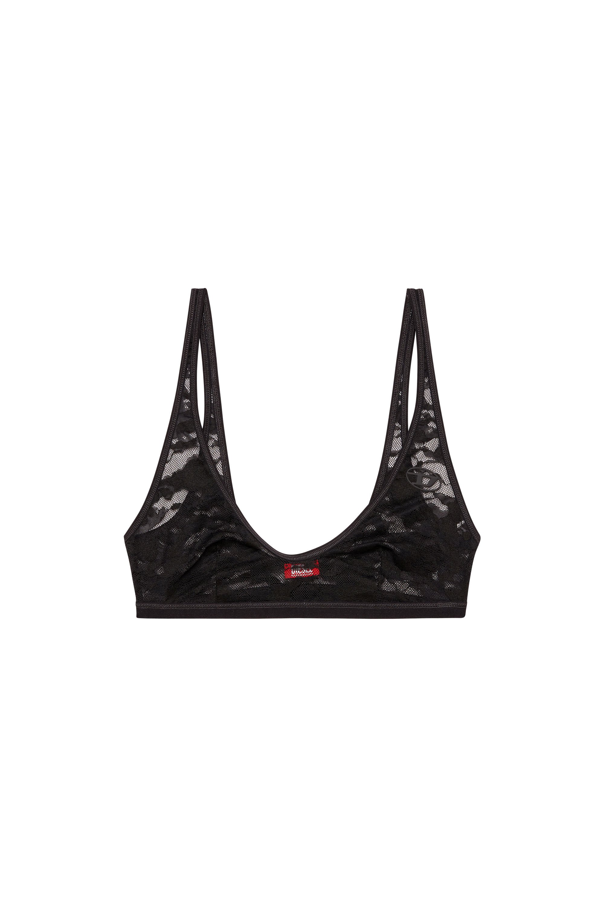Diesel - TANIA-UTLT, Bralette in pizzo camouflage Donna in Nero - 3