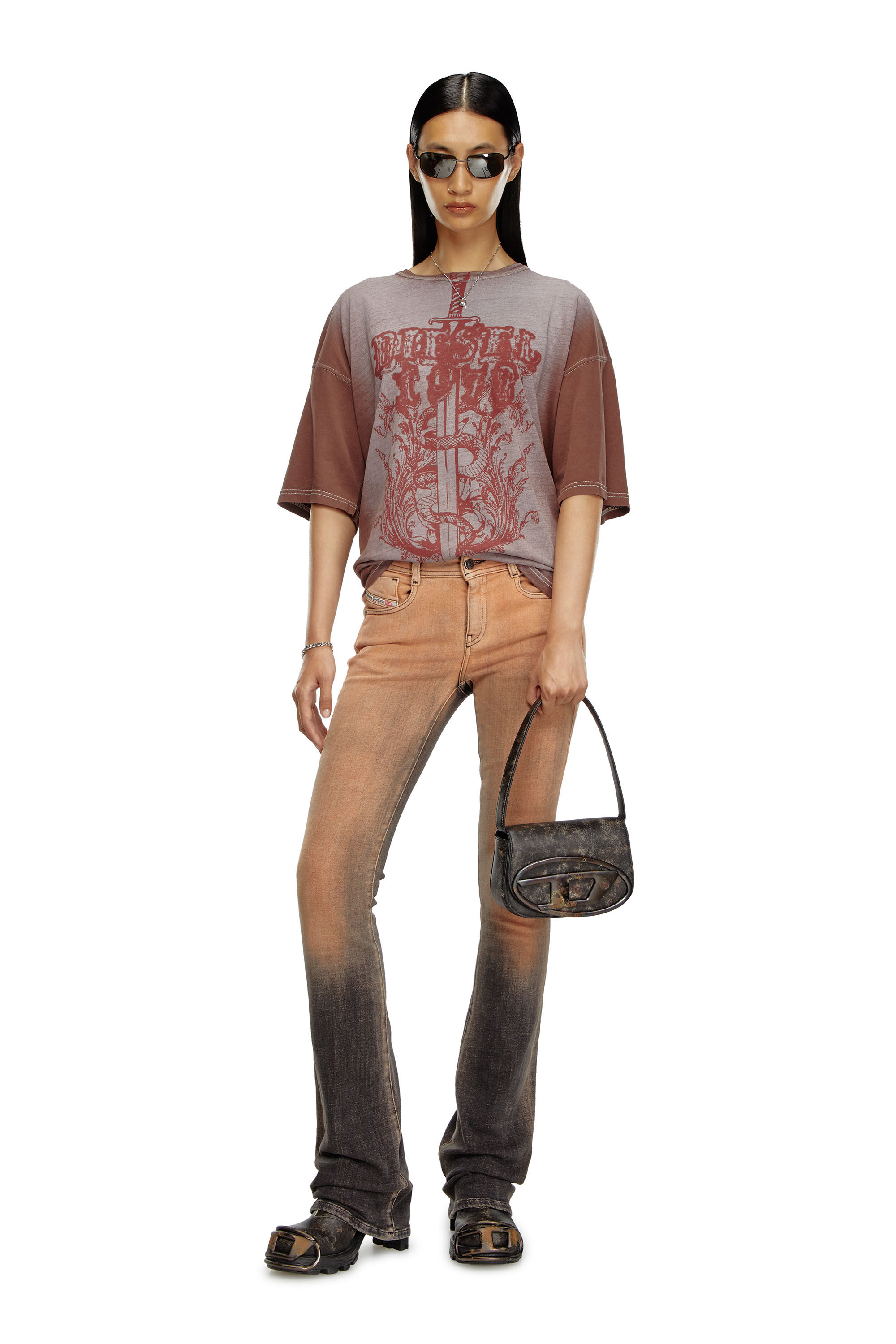 Diesel - 1DR, 1DR-Iconica borsa a spalla in pelle distressed Donna in Marrone - 6