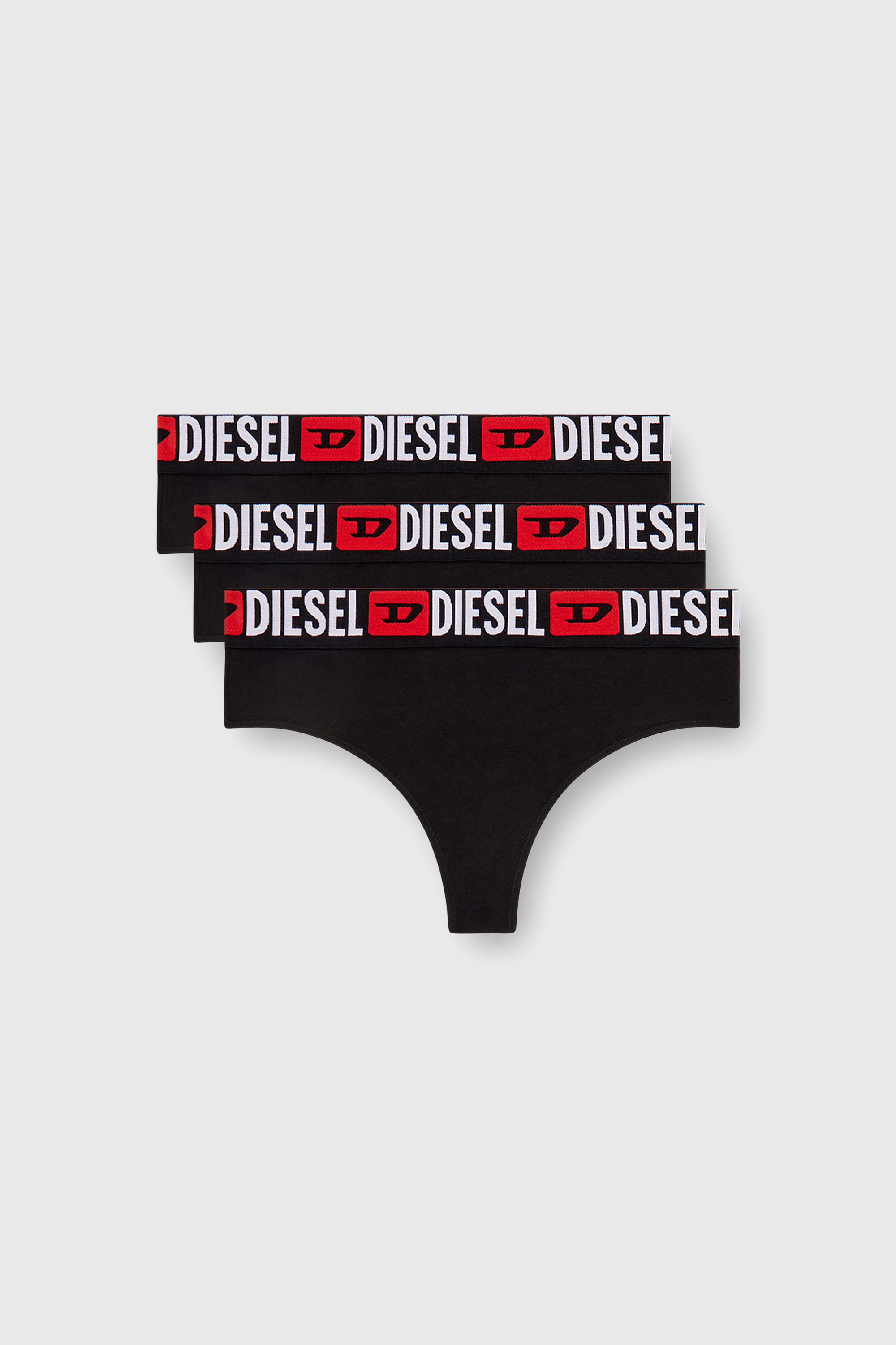 Diesel - UFST-STARS-THREEPACK, Set da tre perizoma con logo in vita Donna in Nero - 1