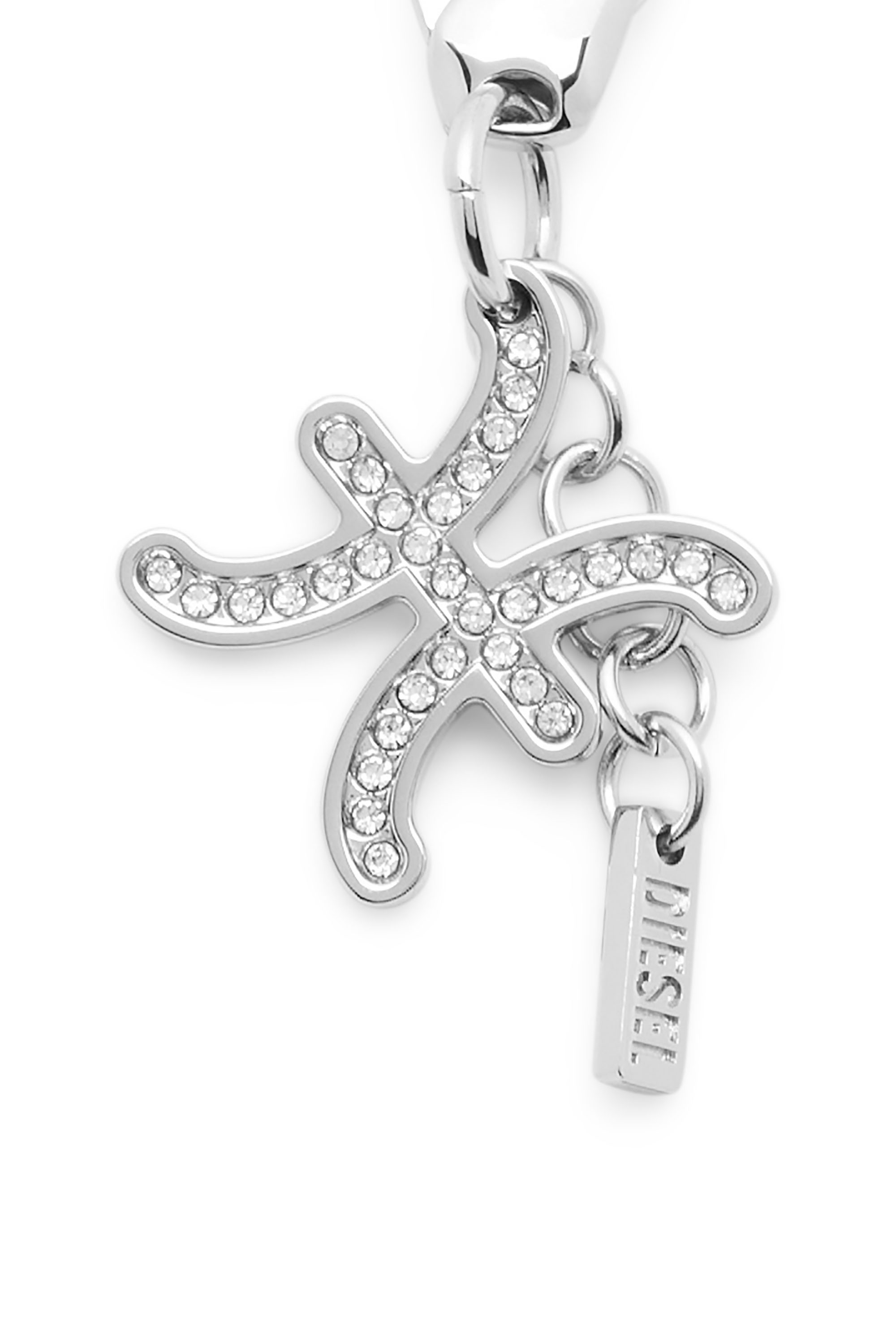 Diesel - CHARM PISCES, Charm zodiaco Pesci in metallo con strass Unisex in Argento - 3