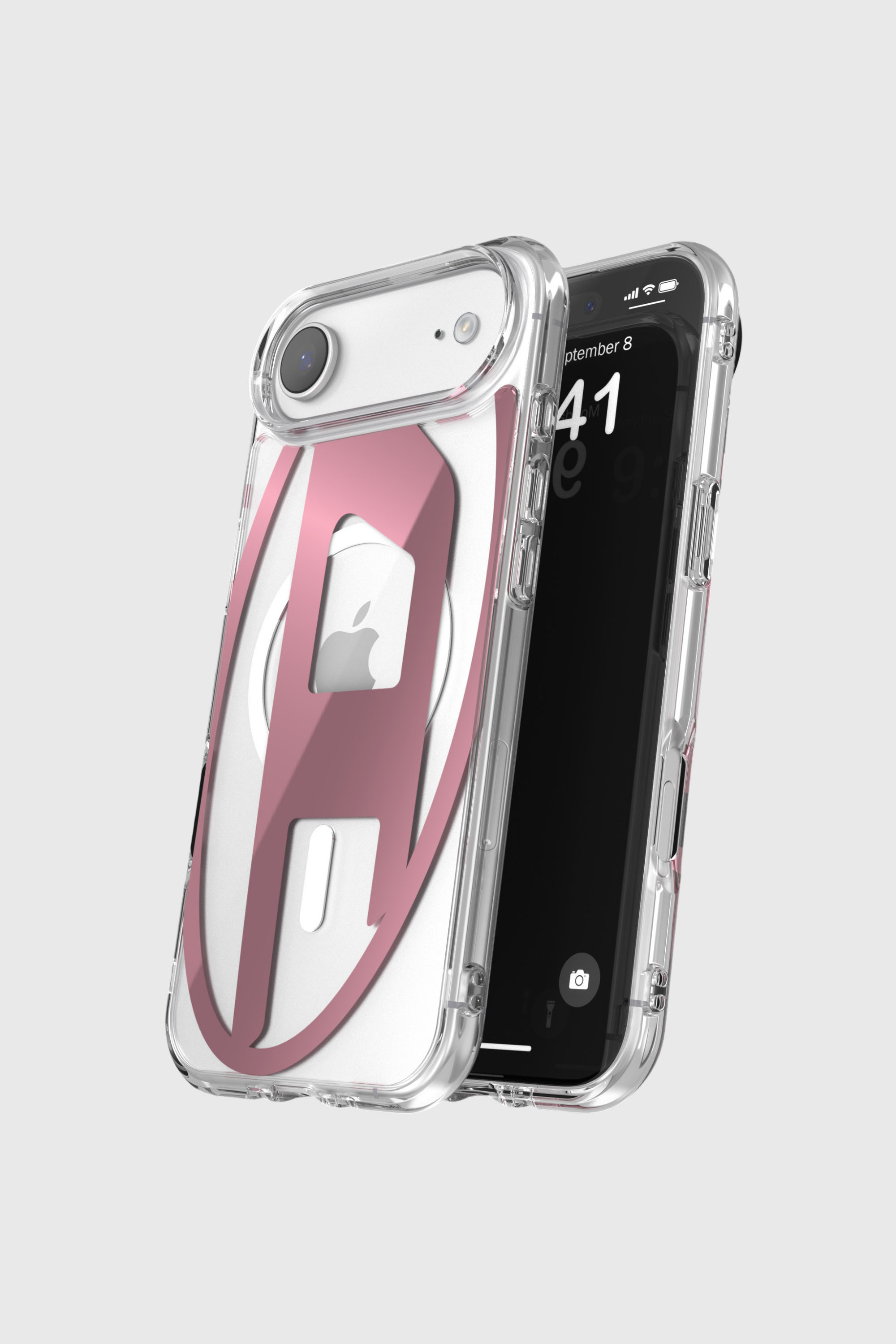 Diesel - 60420 AOP CASE, Custodia metallica Oval D con Magsafe per iPhone 17 Air Unisex in Rosa - 4