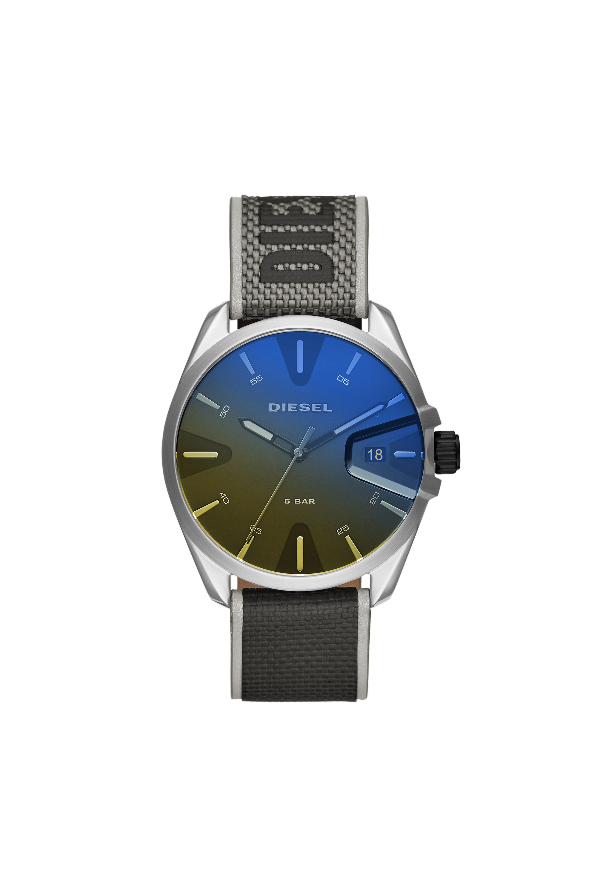 Diesel - DZ1902, Orologio a tre lancette MS9 con cinturino in nylon nero Uomo in Grigio - 1