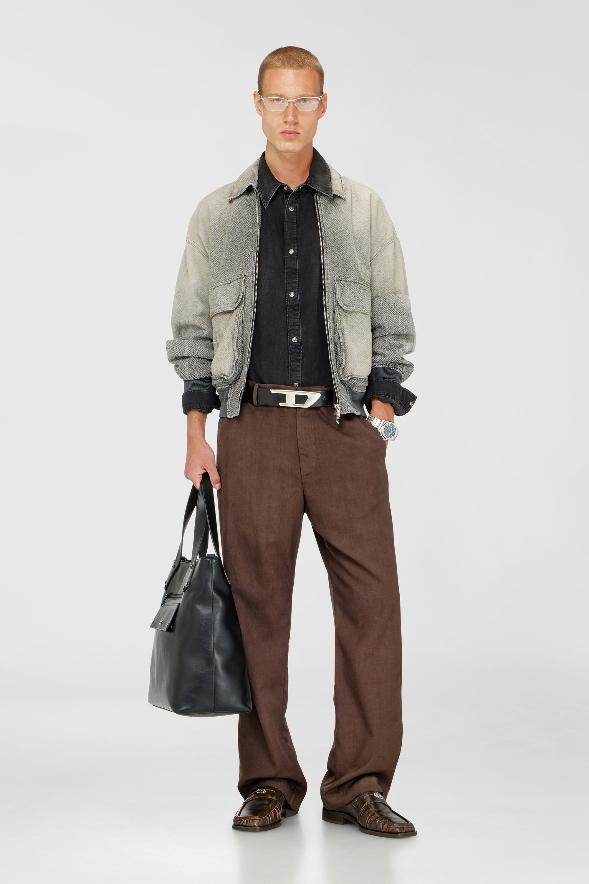 Diesel - P-HANT-CHINO-AECB, Pantaloni chino in lana stretch leggera Uomo in Marrone - 1