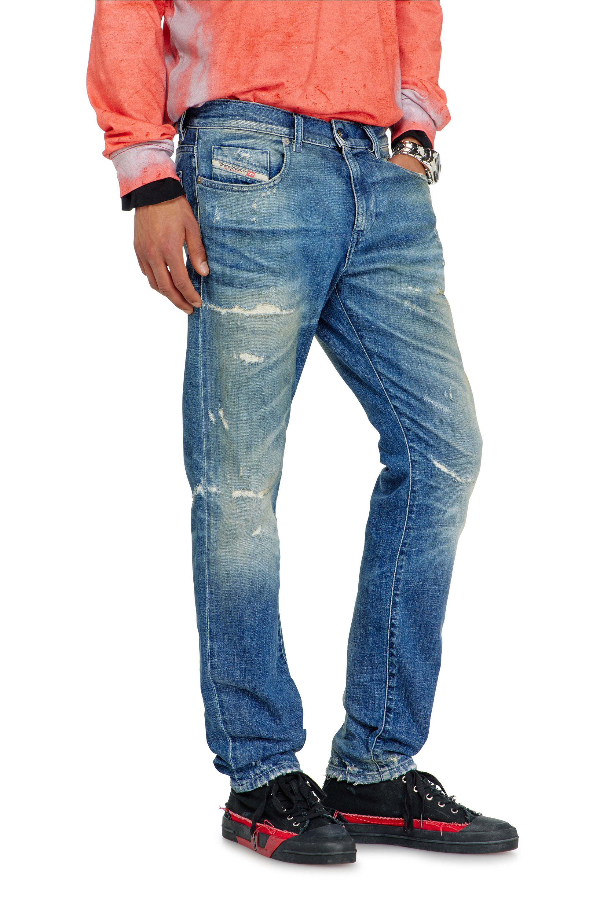 Diesel - Slim Jeans 2019 D-Strukt 007EN Uomo, Blu medio - Image 7