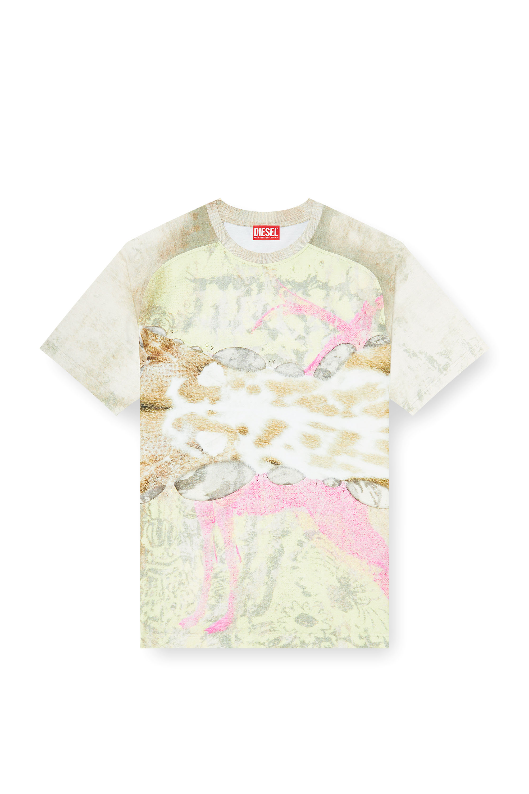 Diesel - T-CLINT, T-shirt con stampa animale Uomo in Grigio - 3