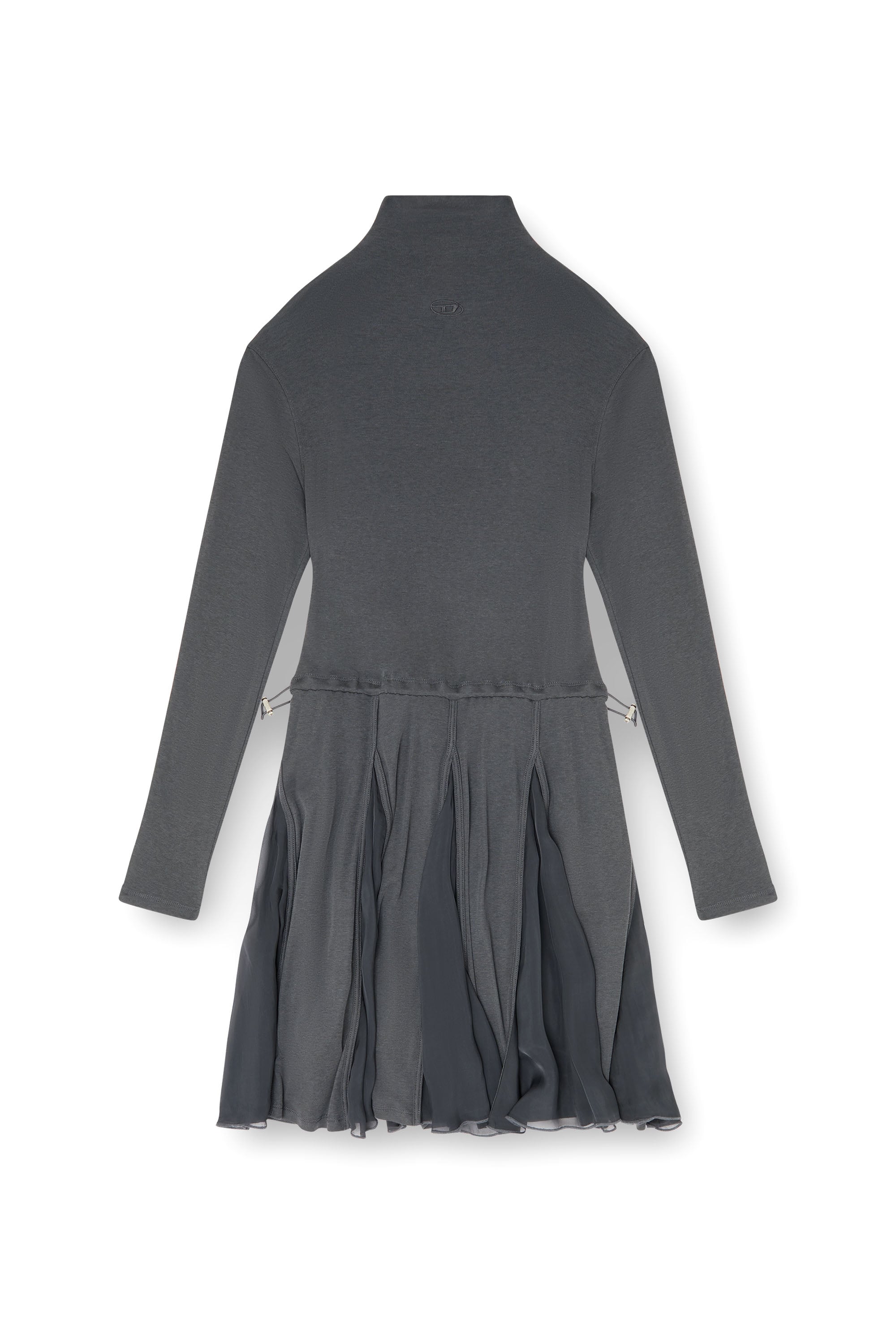Diesel - D-REI, Abito mini a collo alto in jersey e chiffon Donna in ToBeDefined - 1