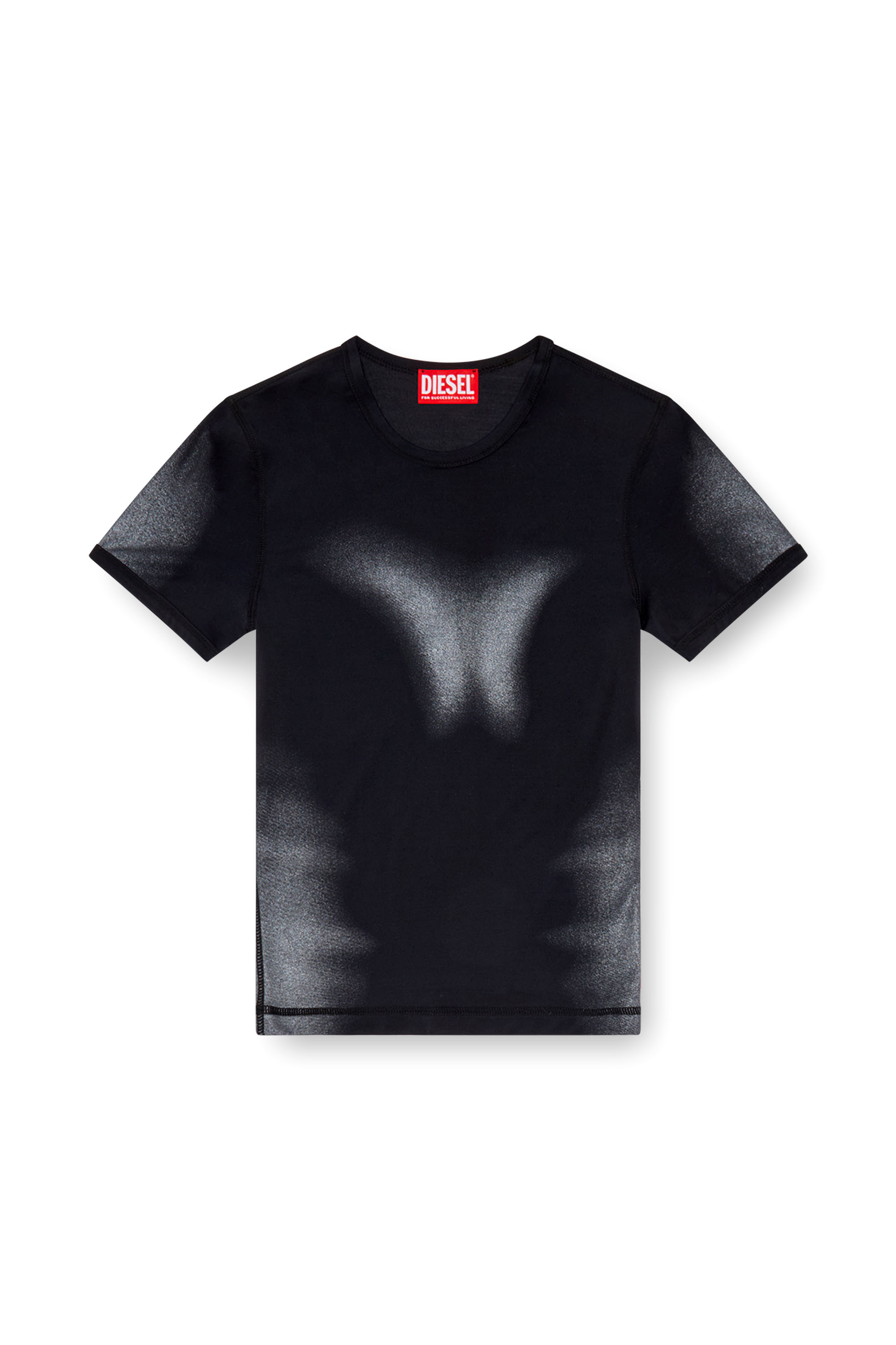 Diesel - T-ANESSA, Donna T-shirt con effetti metallizzati in Nero - Image 4