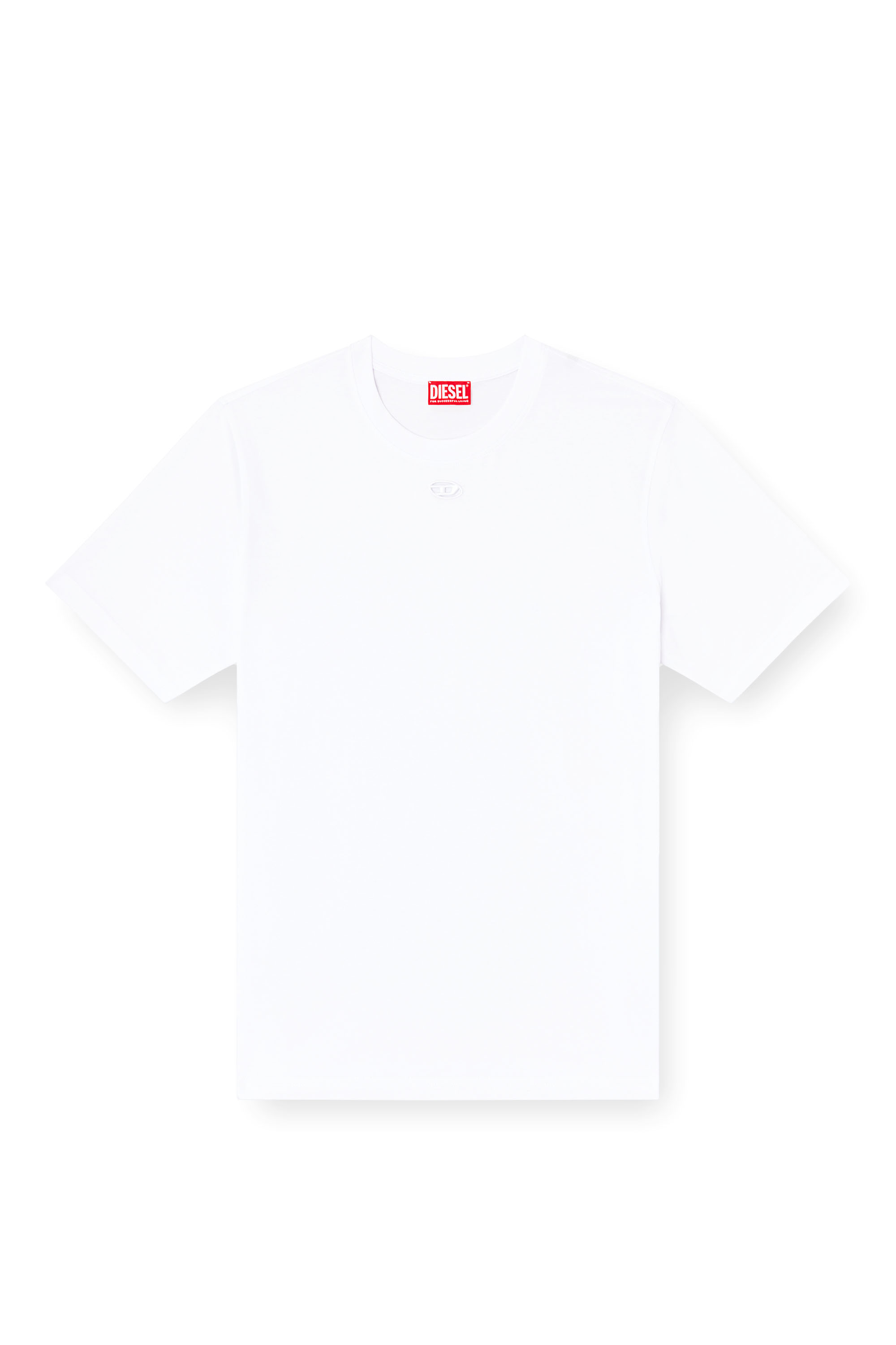 Diesel - T-ADJUST-MAREY, T-shirt con logo Oval D cut-out Uomo in Bianco - 3