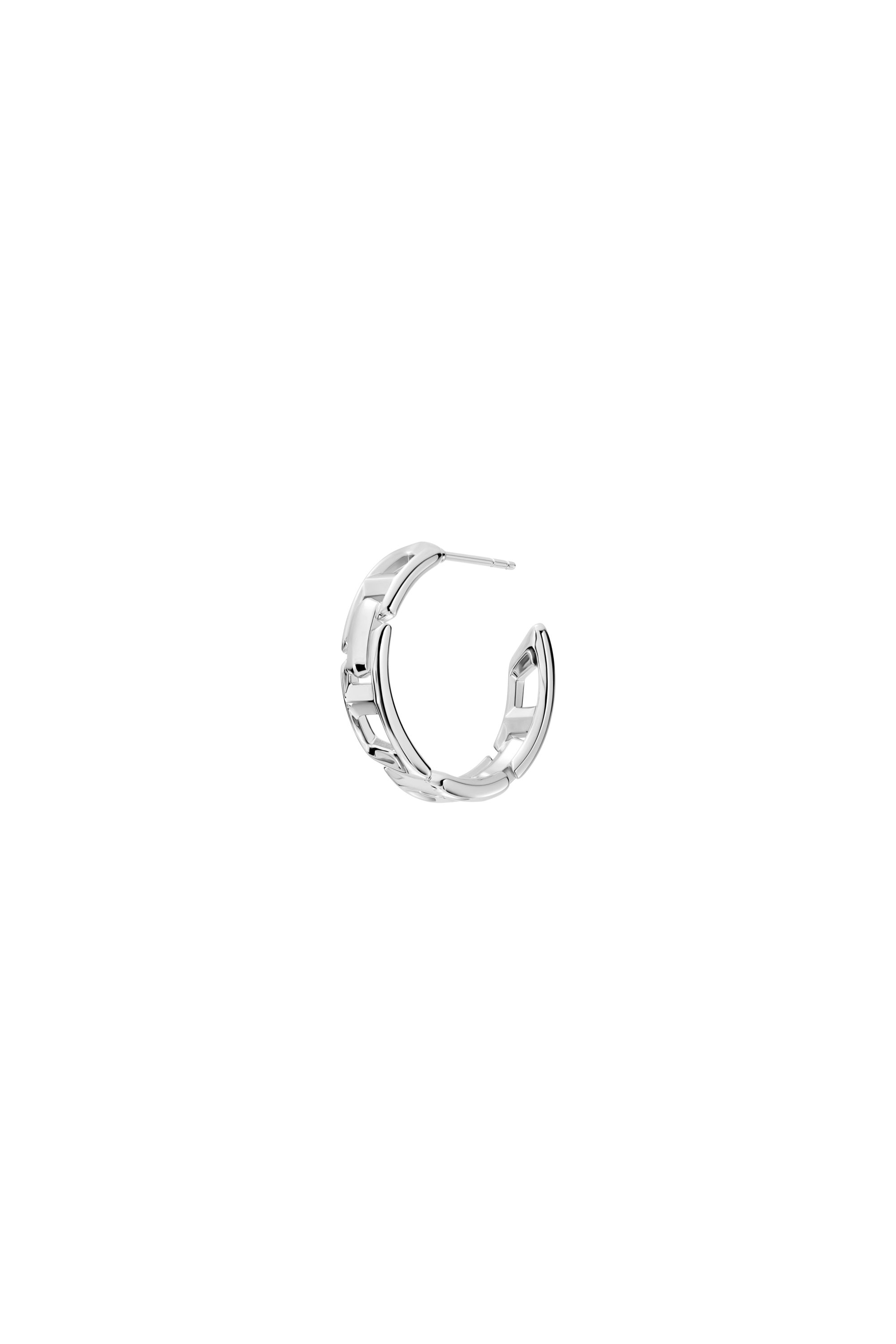 Diesel - DL1361040 STERLING SILVER JEWEL, Orecchino a cerchio in argento sterling Unisex in Argento - 1