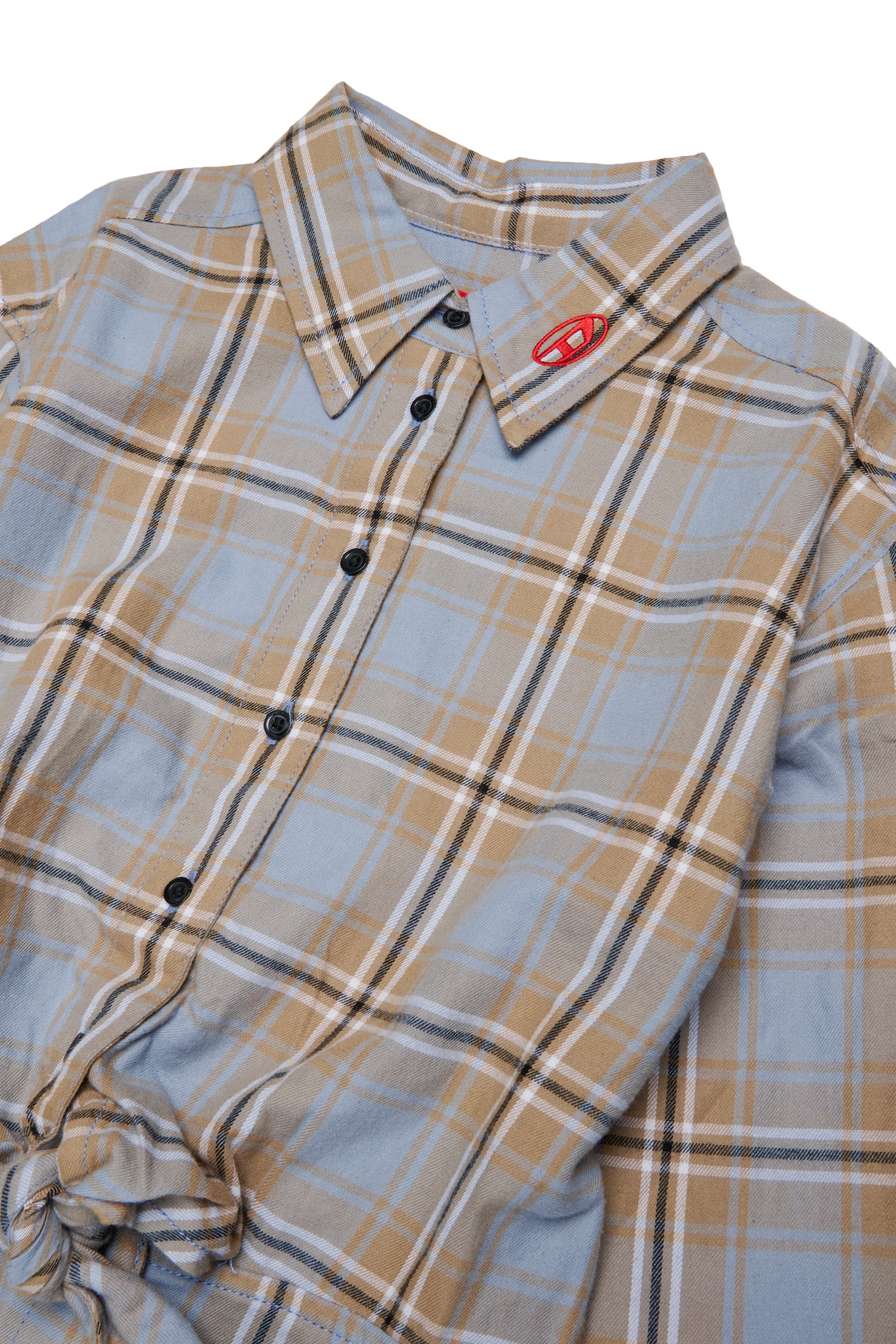 Diesel - DESUSANIS, Abito camicia in cotone a quadri con cintura annodata in vita Donna in Multicolor - 3