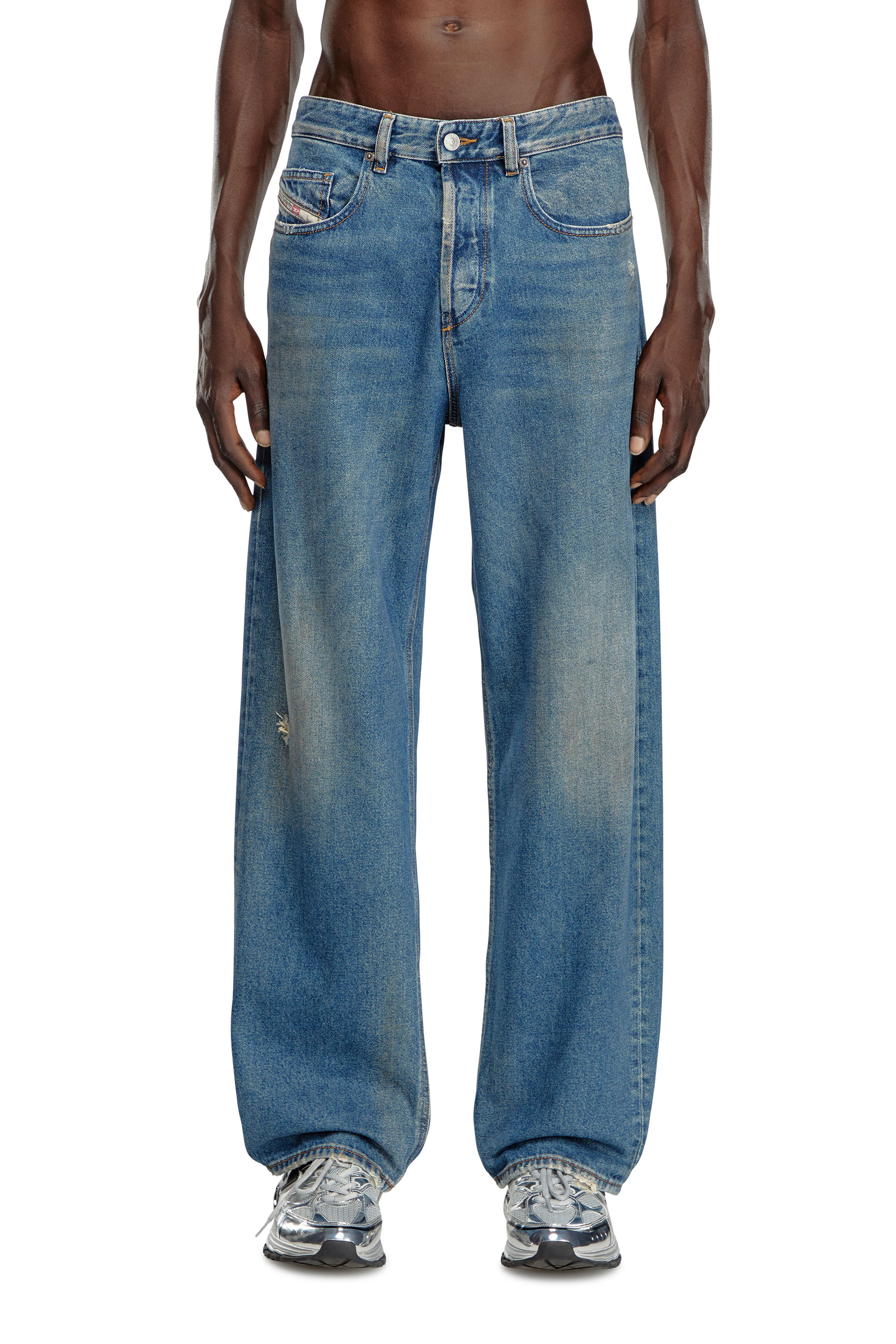 Diesel - Uomo Straight Jeans 2001 D-Macro 09J79, Blu medio - Image 3