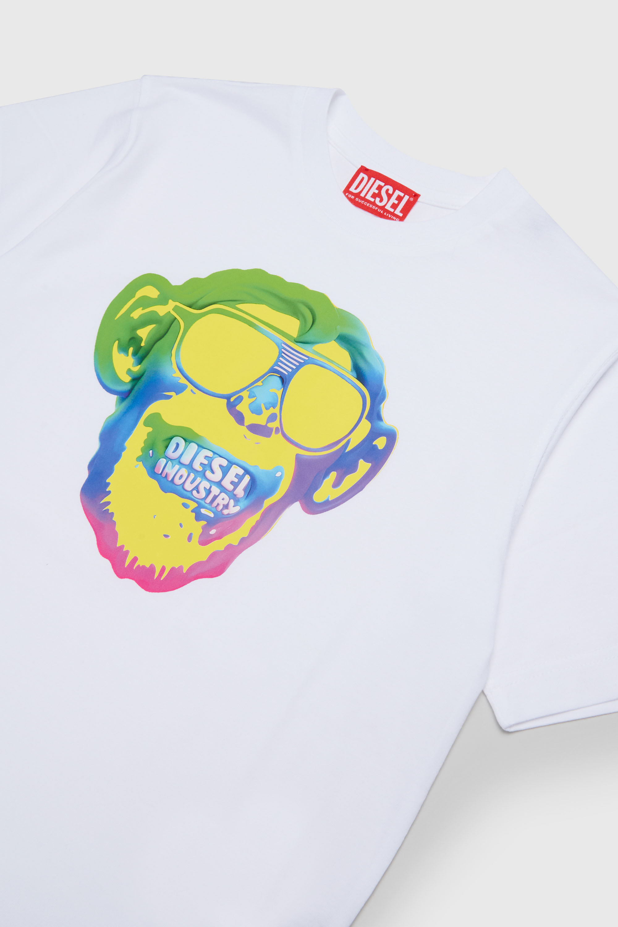 Diesel - TMONKEY OVER, T-shirt con stampa scimmia Uomo in Bianco - 3