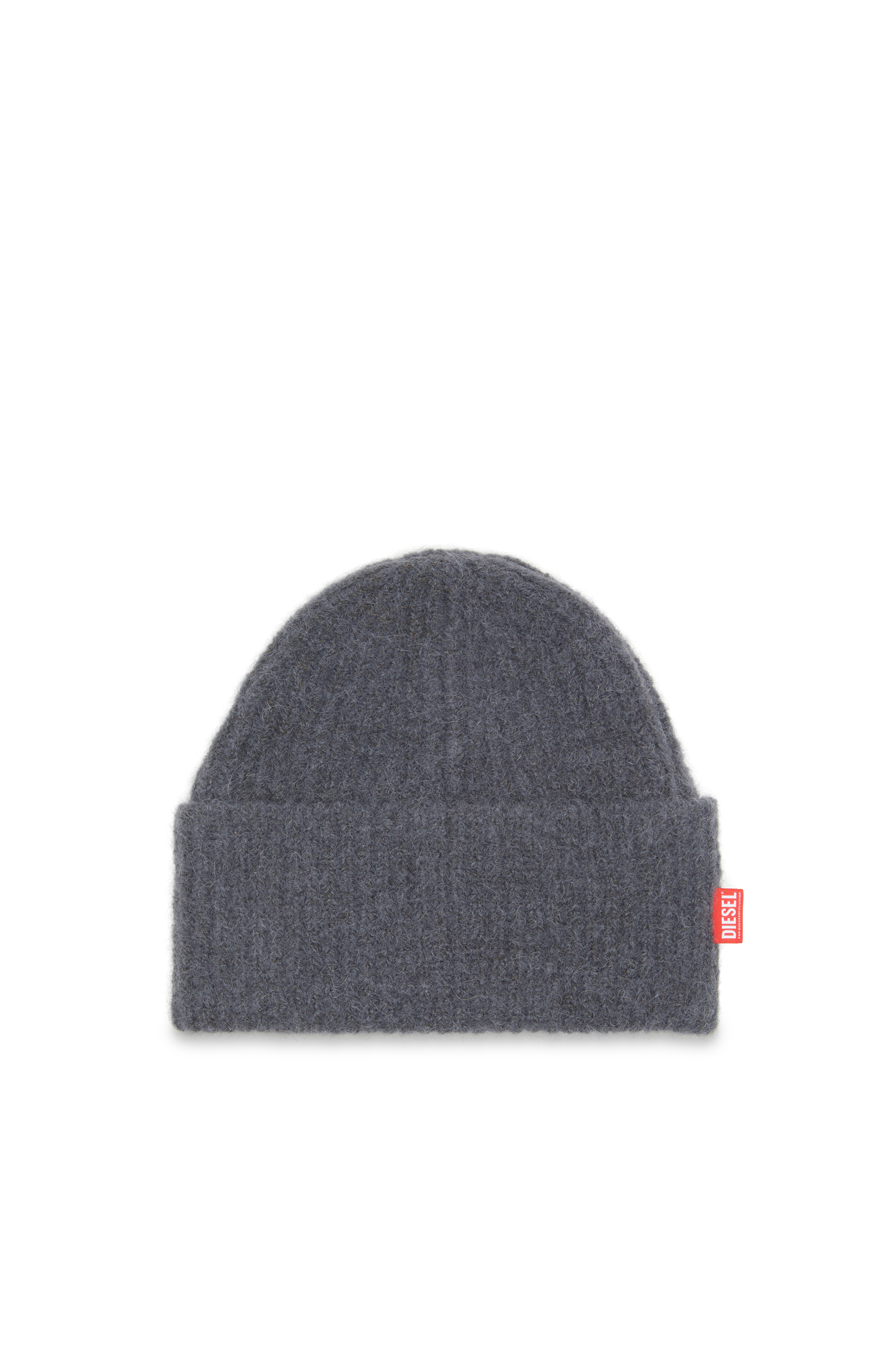 Diesel - K-LOLLO-HAT, Beanie in alpaca a costine Unisex in Grigio - 1