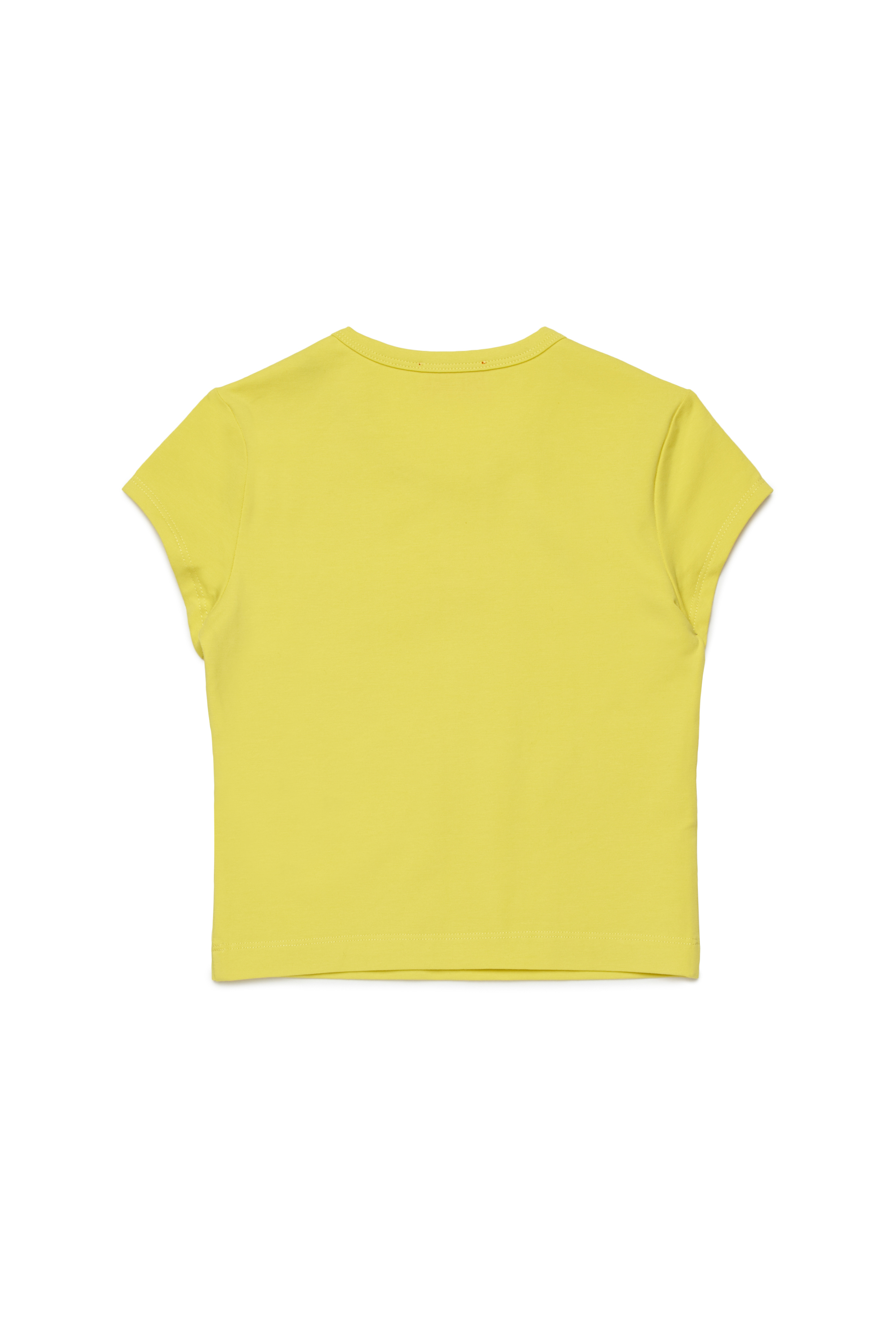 Diesel - TANGIE, T-shirt con logo Oval D cut-out Donna in Giallo - 2