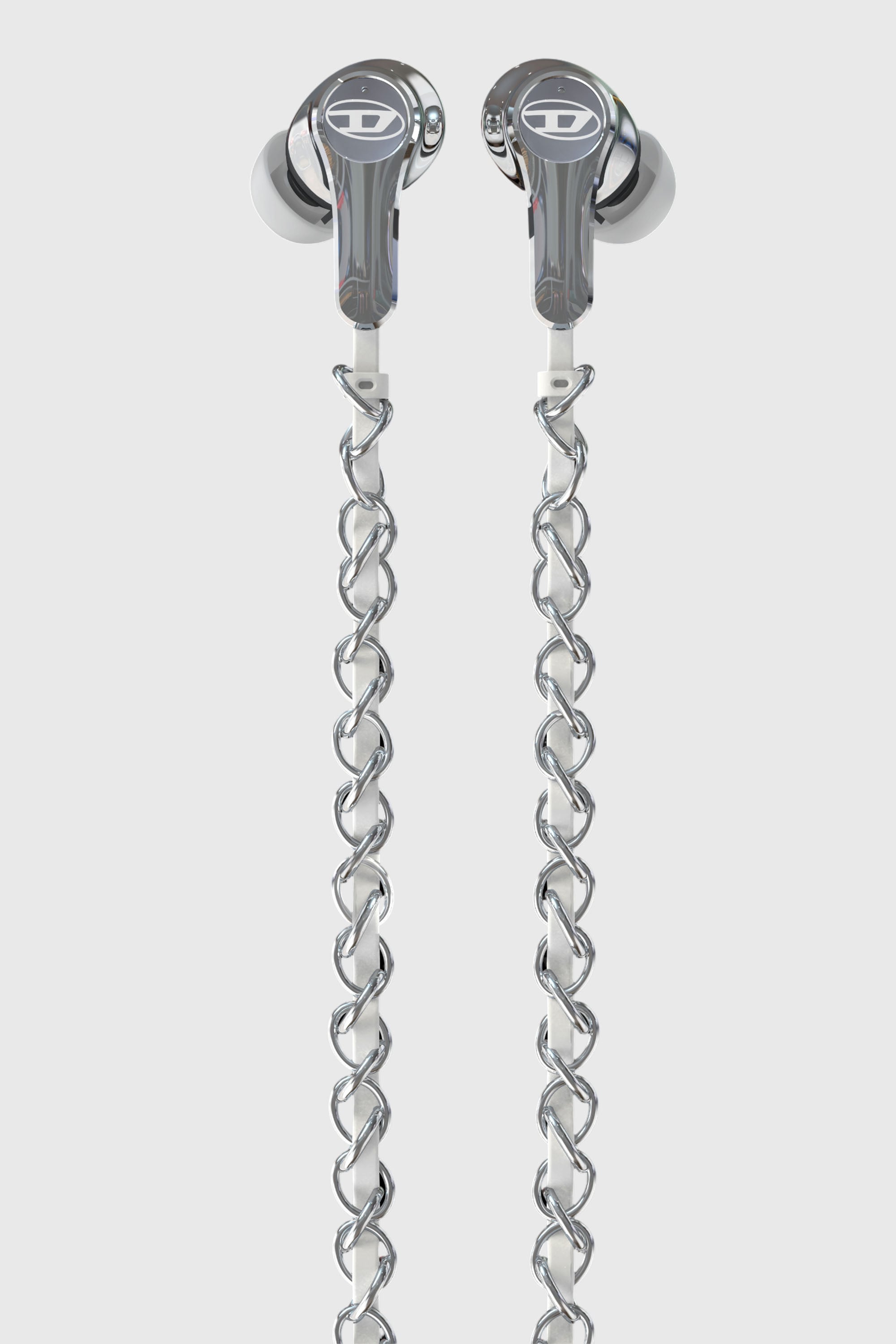 Diesel - 60458  WIRED EARBUDS WIRED EARBUDS, Auricolari con filo e charms argento Unisex in Argento - 1