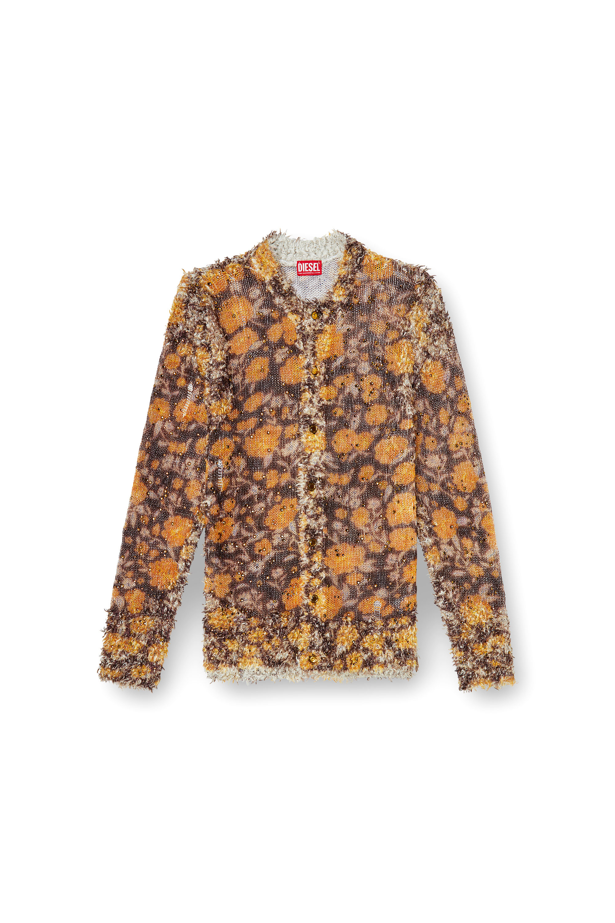 Diesel - K-LINNUS, Cardigan in misto lino stampato con cristalli Uomo in Multicolor - 3